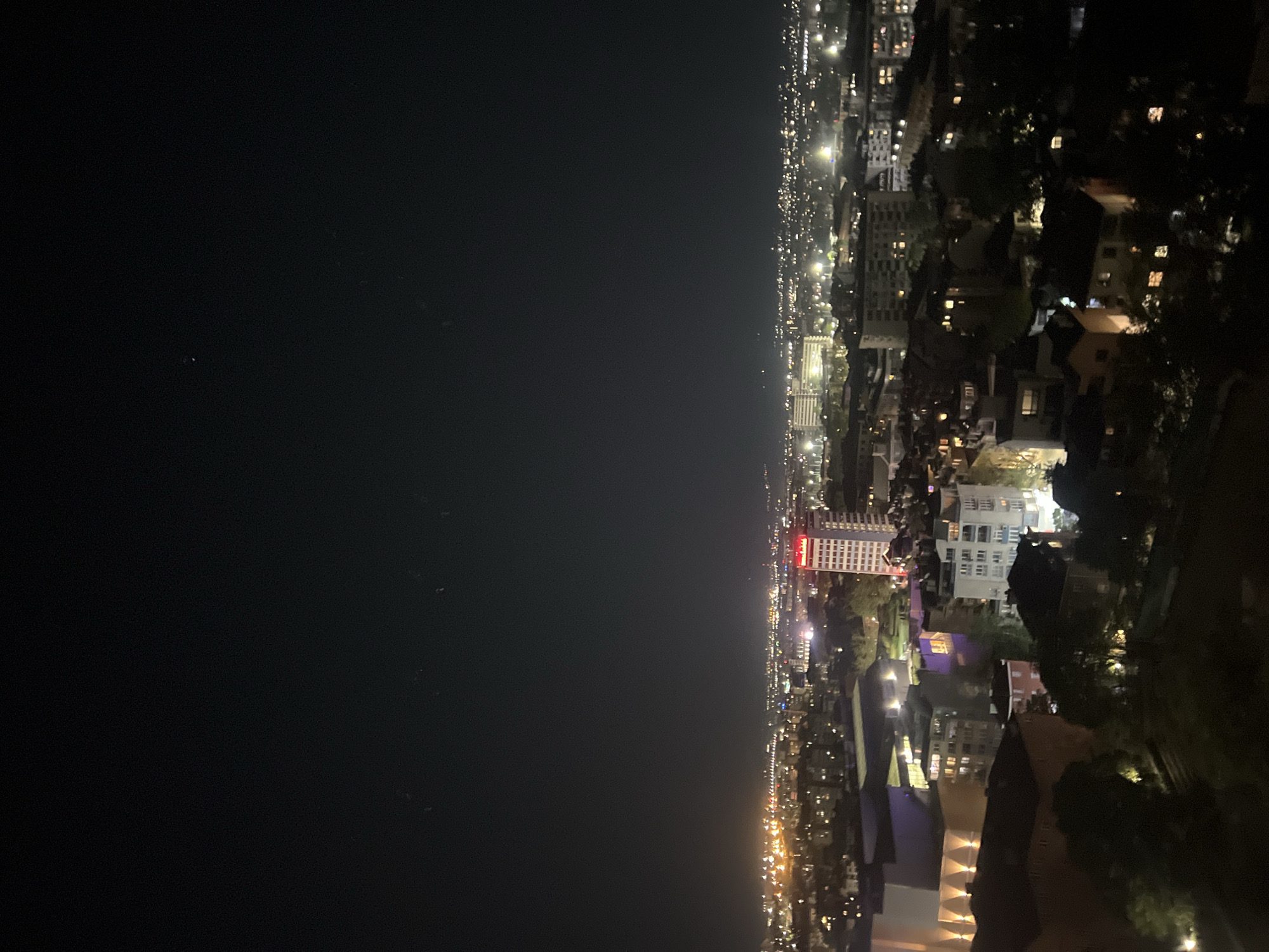 Nighttime cityscape view captured in Plovdiv, Bulgaria