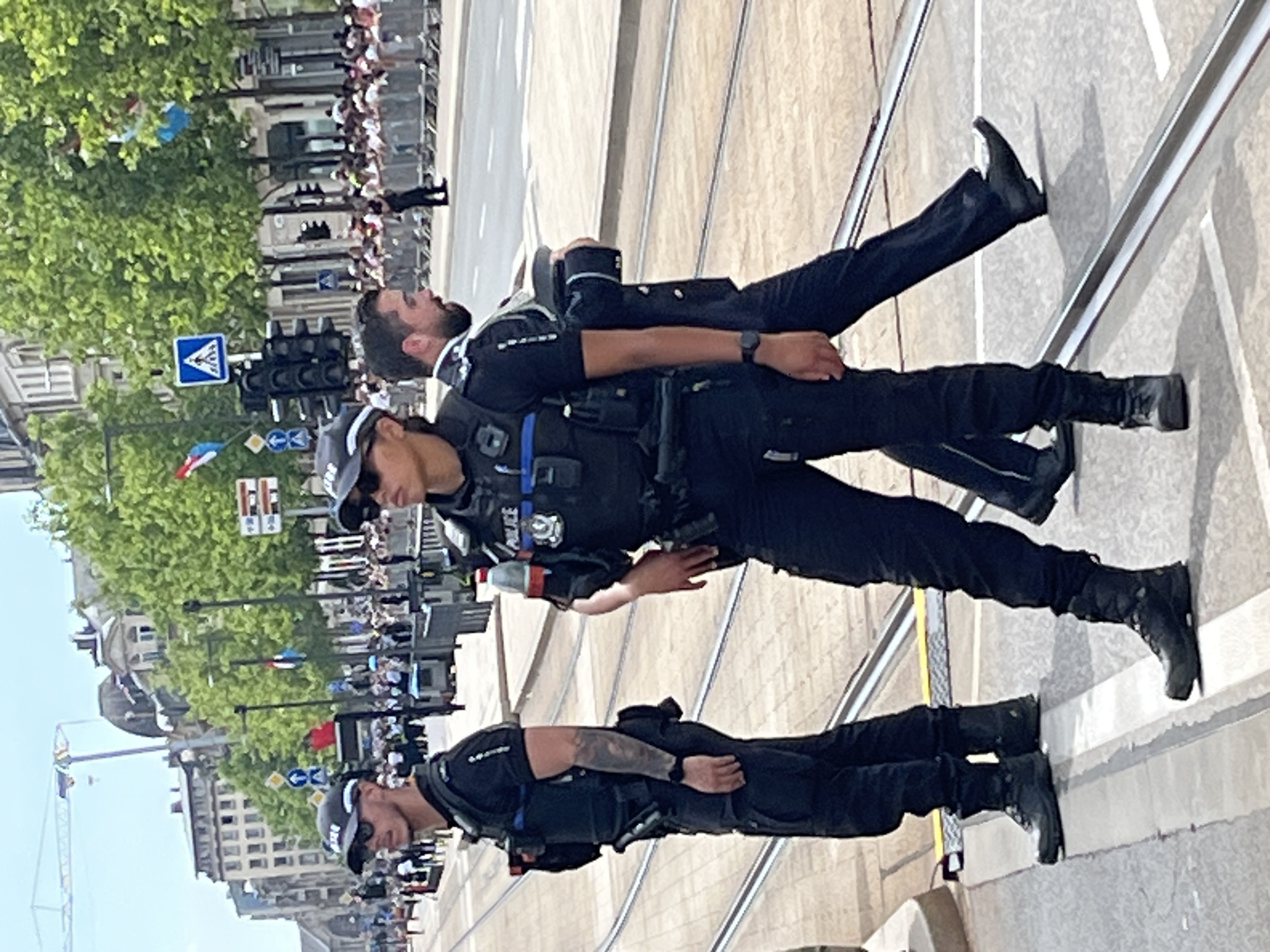 Security forces and brass band assemble for ceremony in Luxembourg City