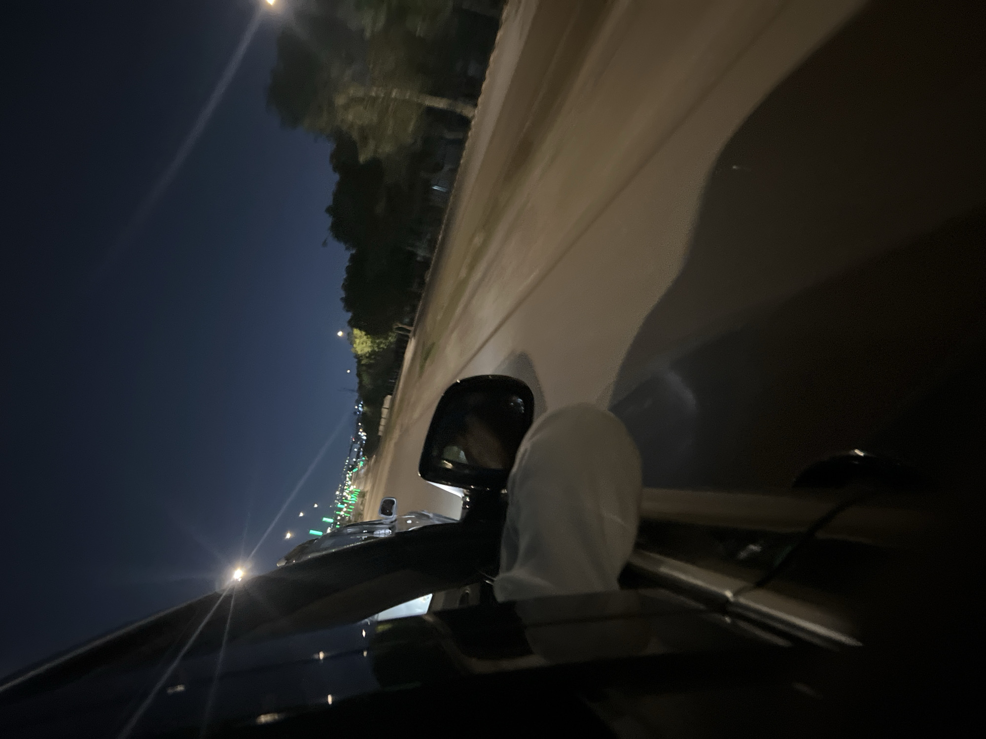 Nighttime driving scene captured in Abuja, Nigeria