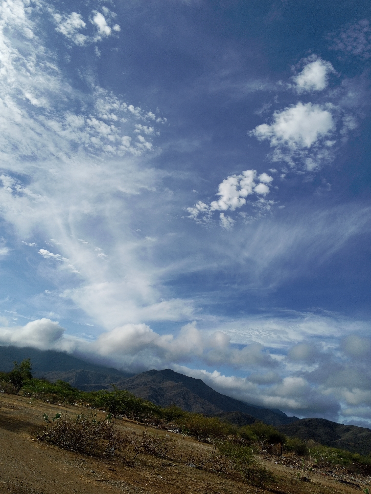 Partly cloudy skies observed over Altagracia Venezuela mountains