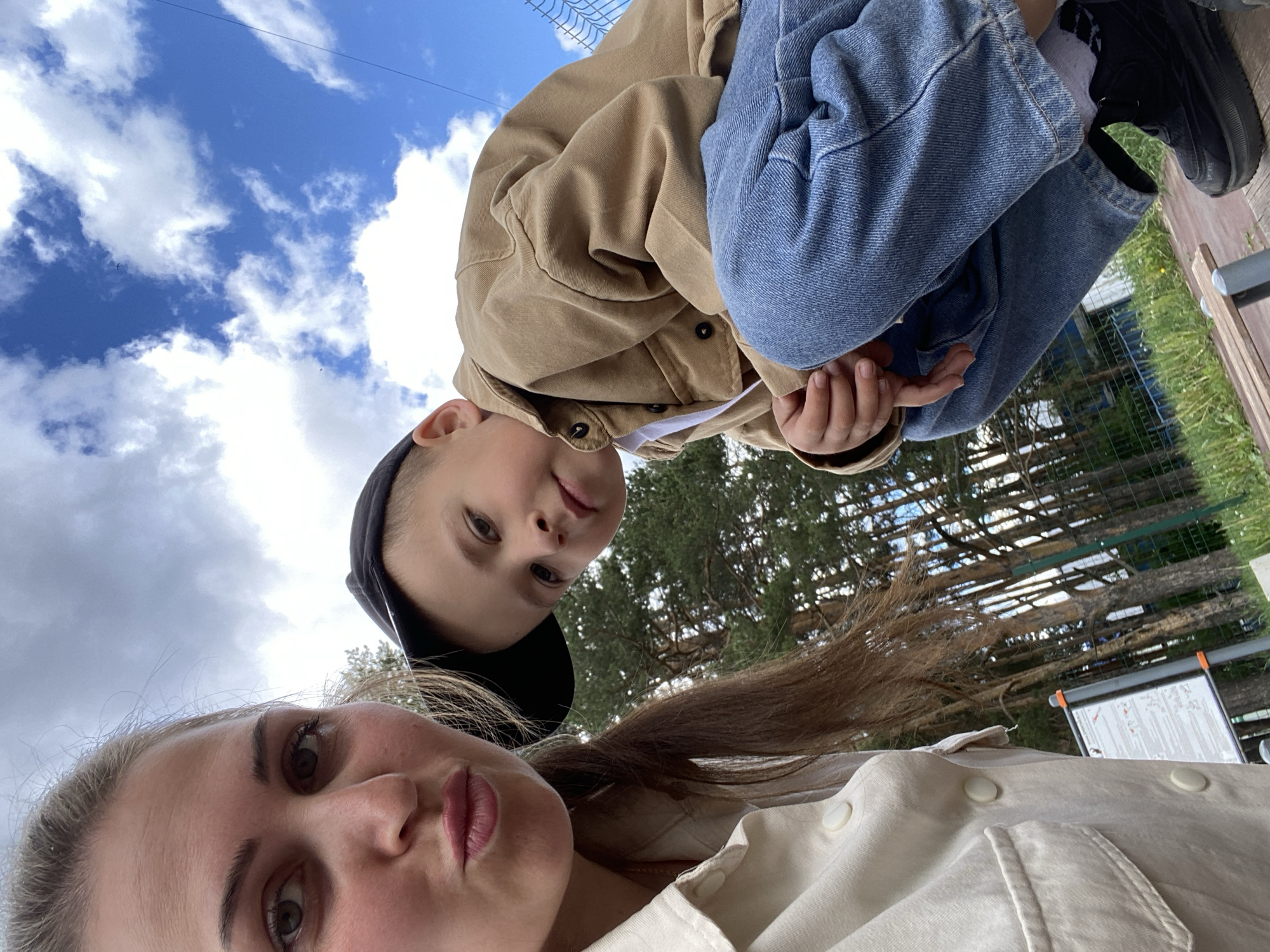 Family visits outdoor fitness park in Chaikovsky, Russia