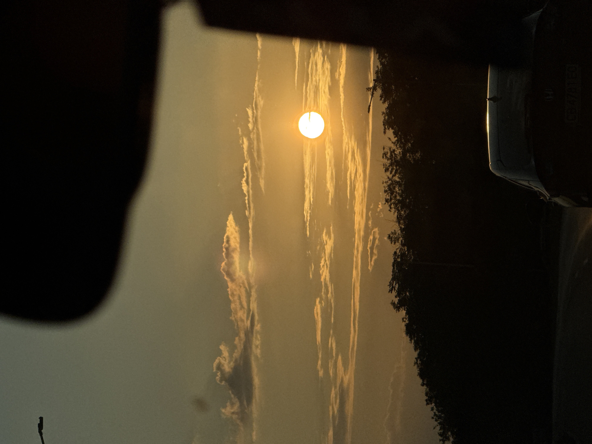 Golden sunset through clouds in Veliko Tarnovo