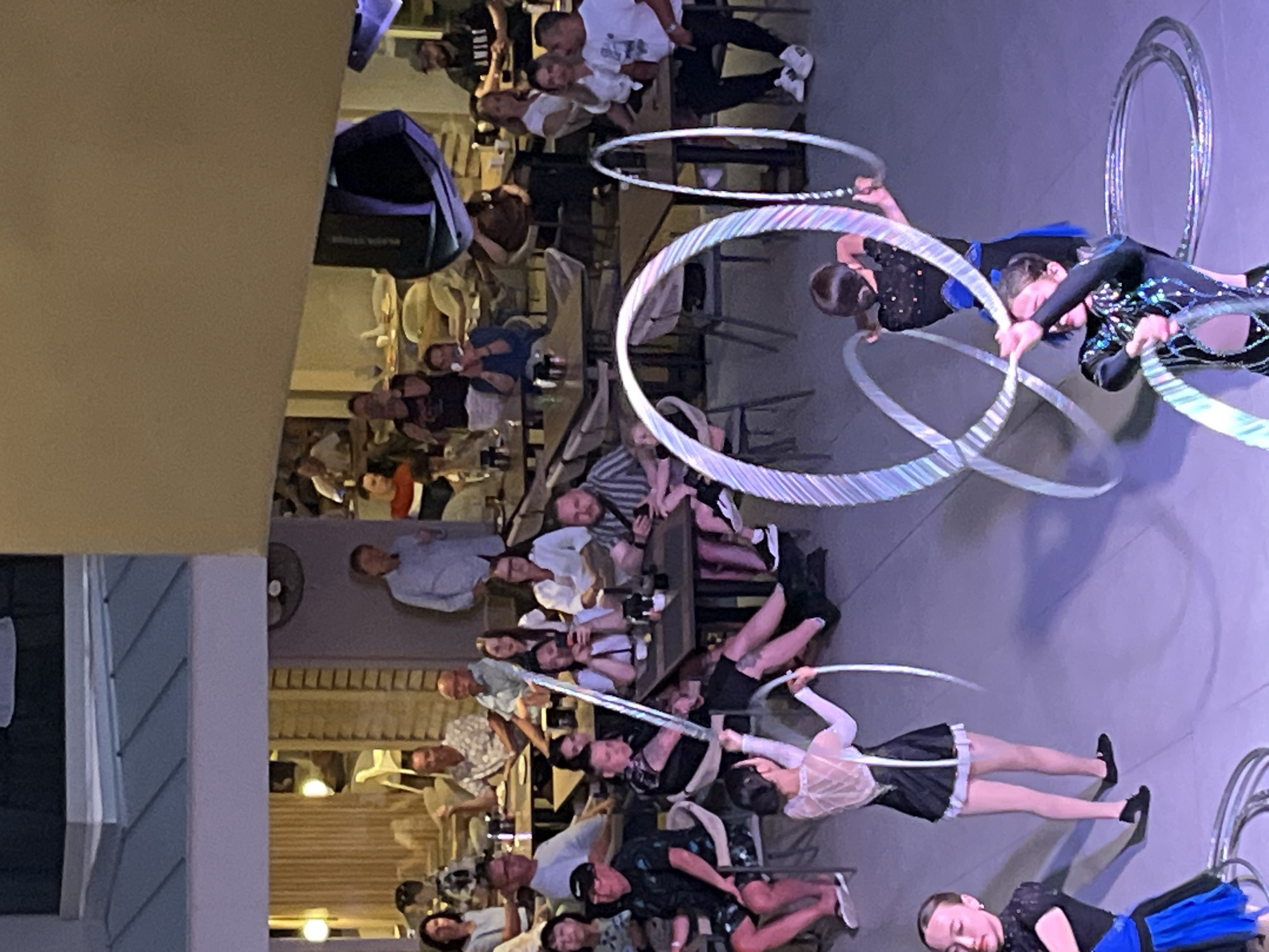 Street performers entertain diners at Alanya restaurant venue