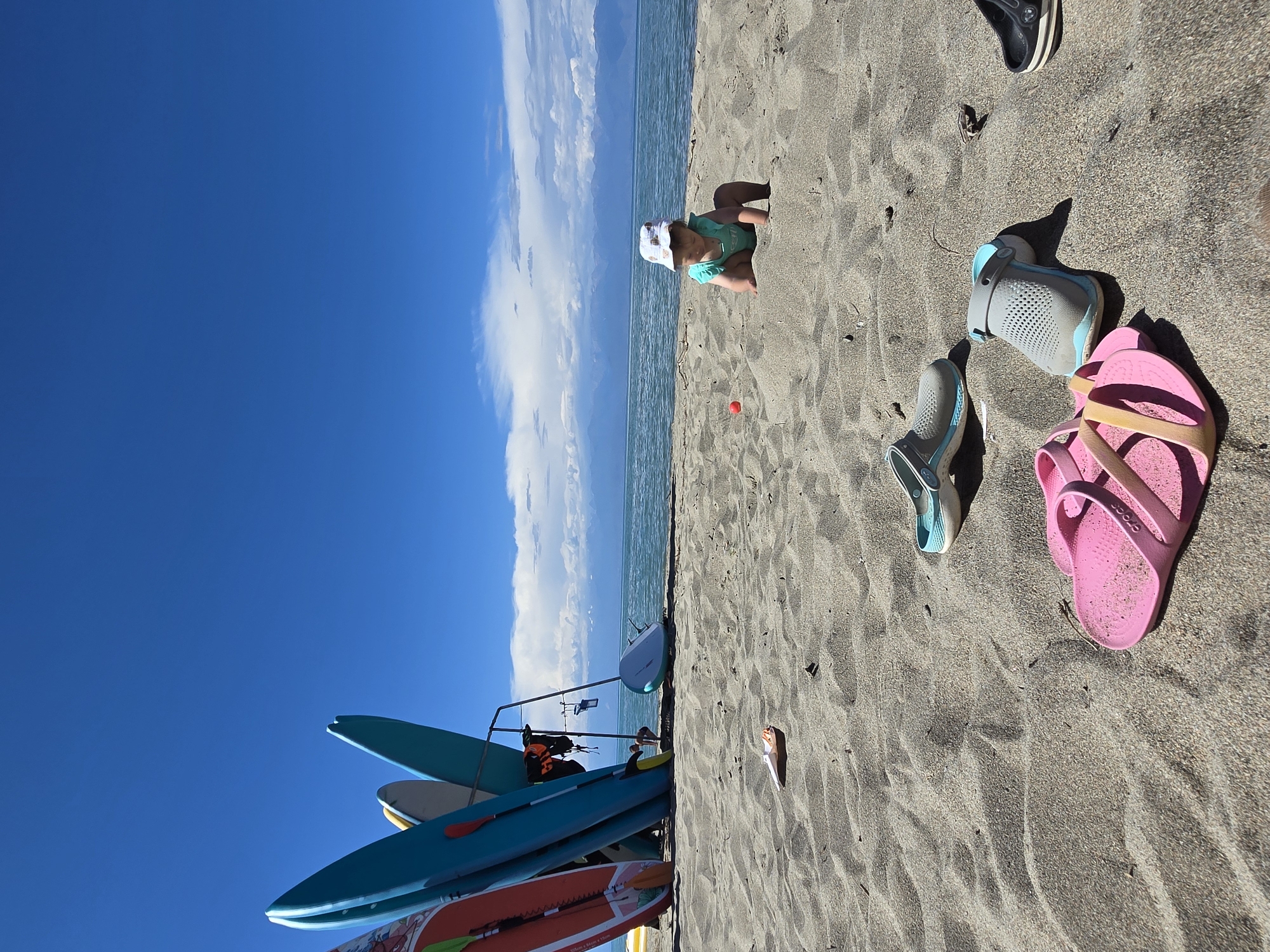 Sunny day at Issyk-Kul's Boz Beshik beach, June 2026