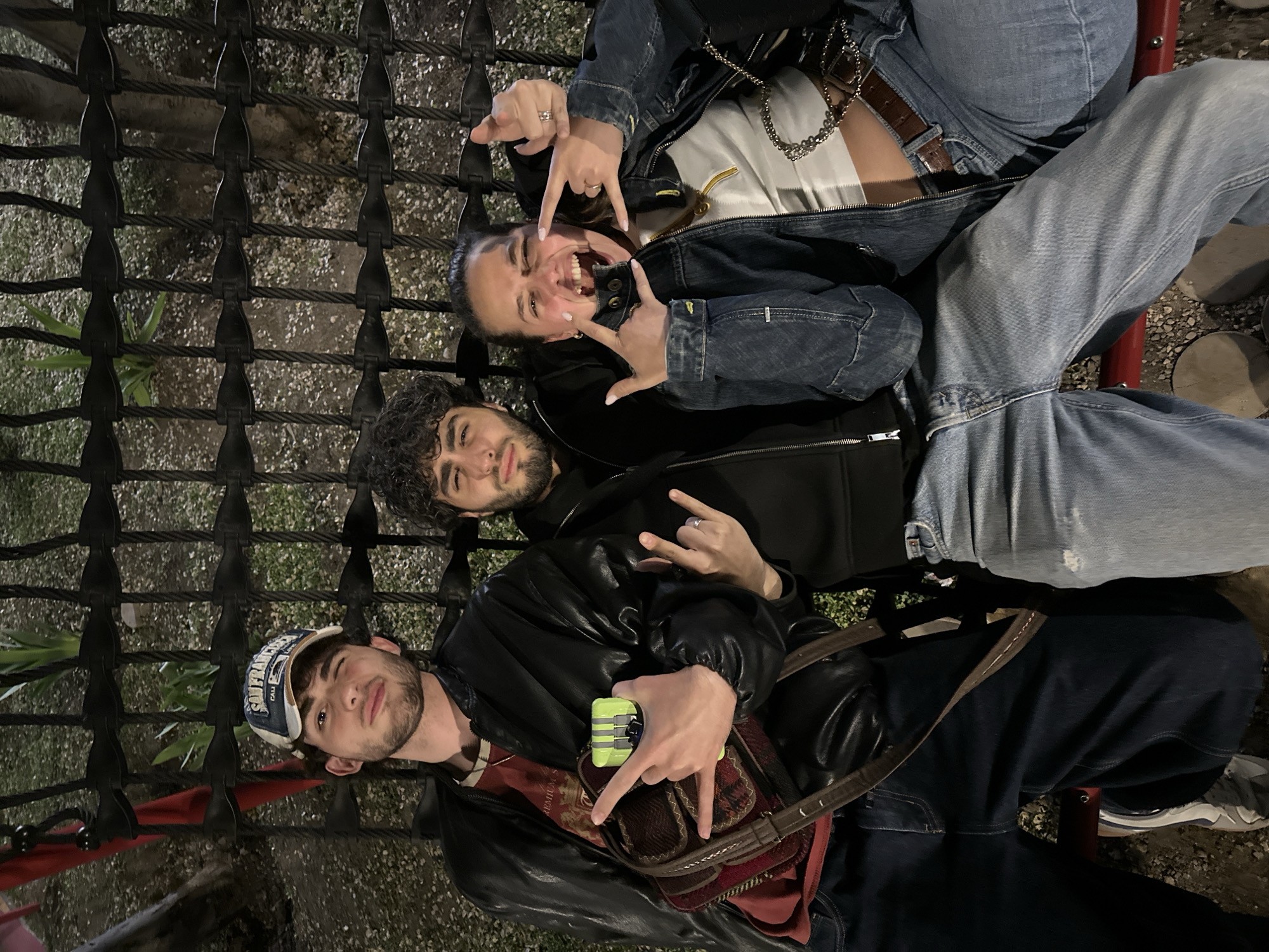 Young adults gather at illuminated Yerevan playground after dark