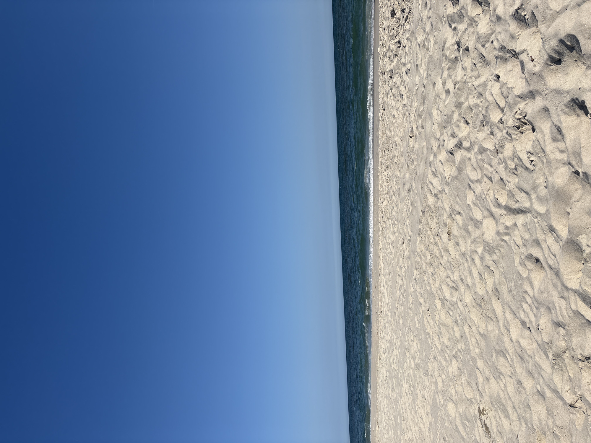 Lazy beach afternoon with pigeons, blankets, and calm waves