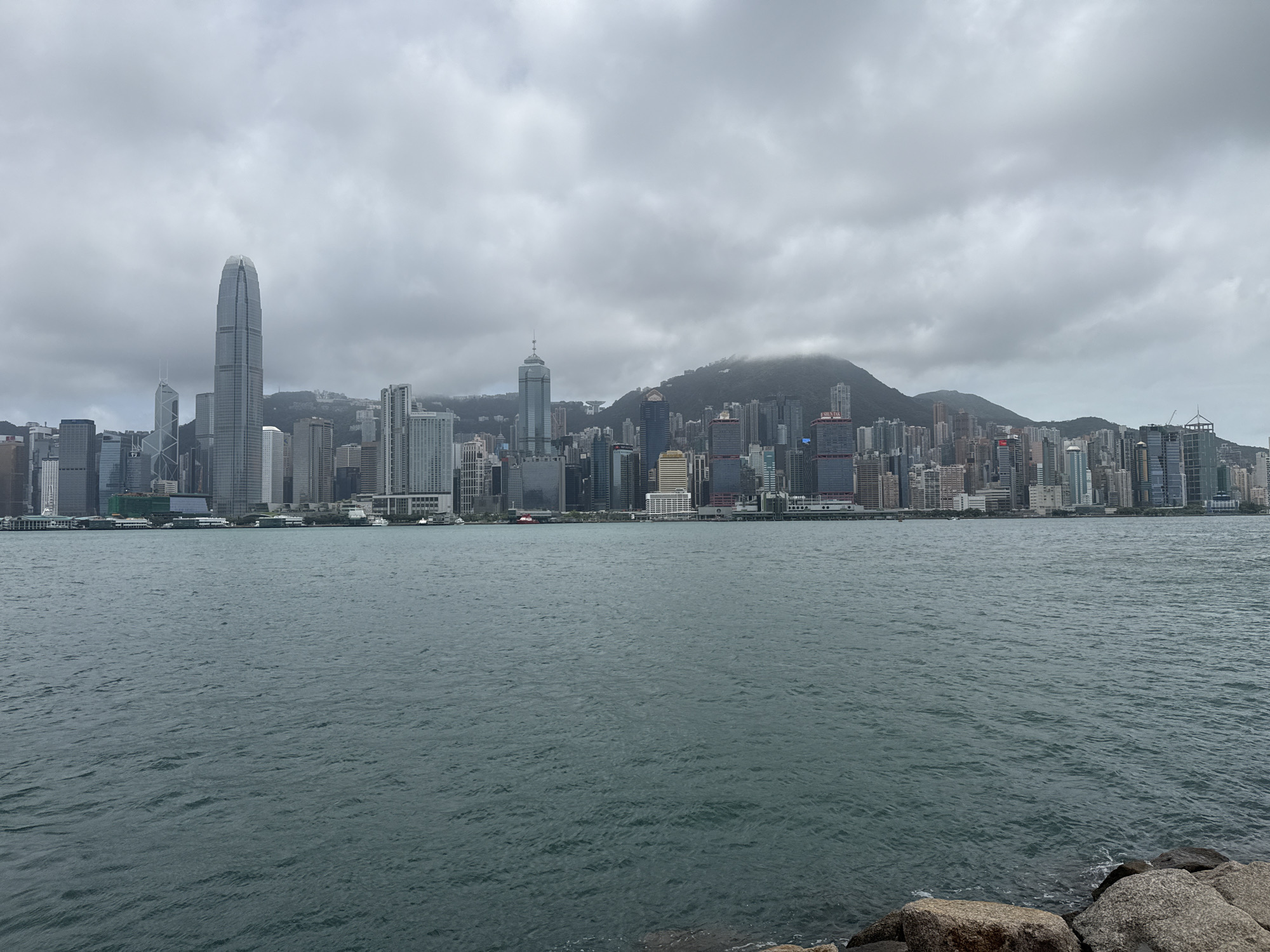 Early morning harbor scenes documented in Hong Kong