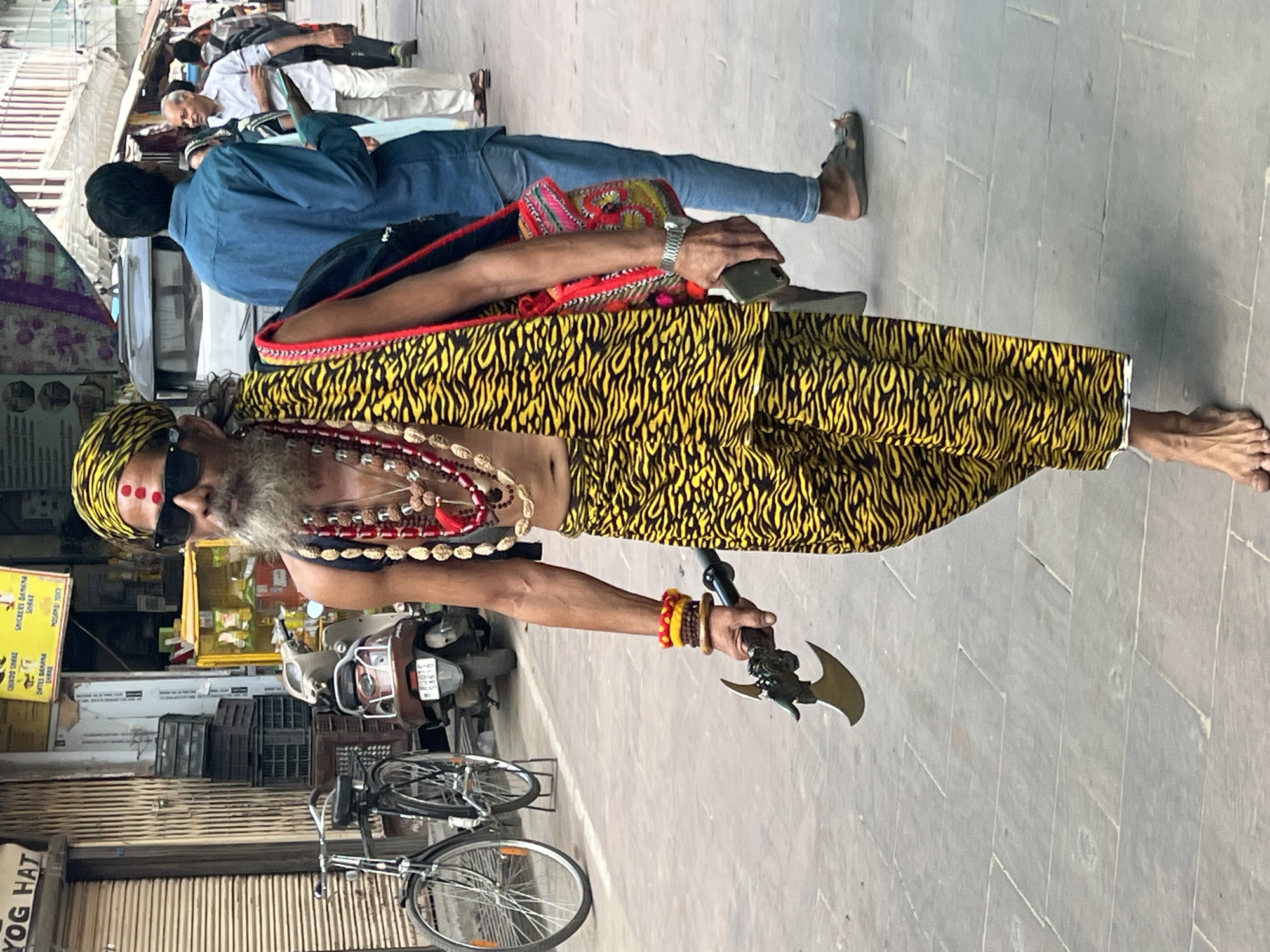 Morning street life in Pushkar's busy bazaar district