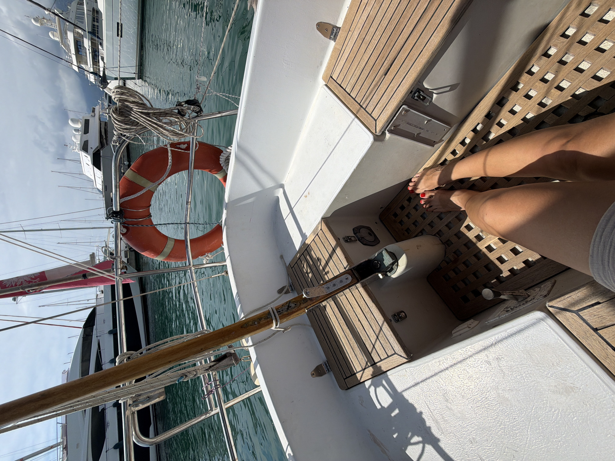Afternoon at the Bar marina, up close with docked sailboats.
