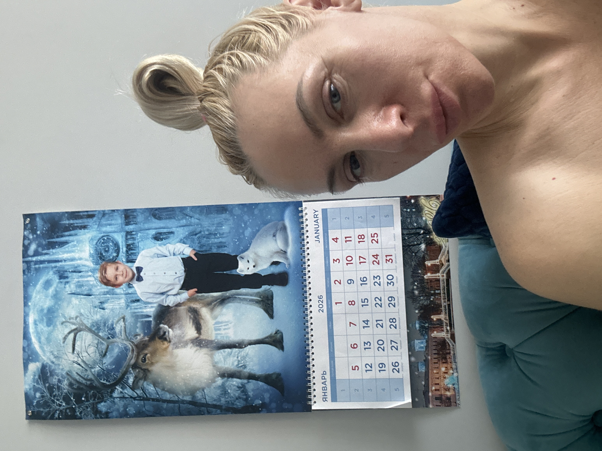 Morning domestic moments: selfie and food prep documented