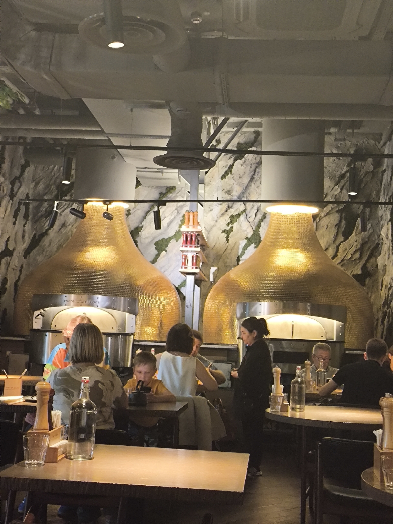 Restaurant meal and mall visit anchored by a giant teapot installation