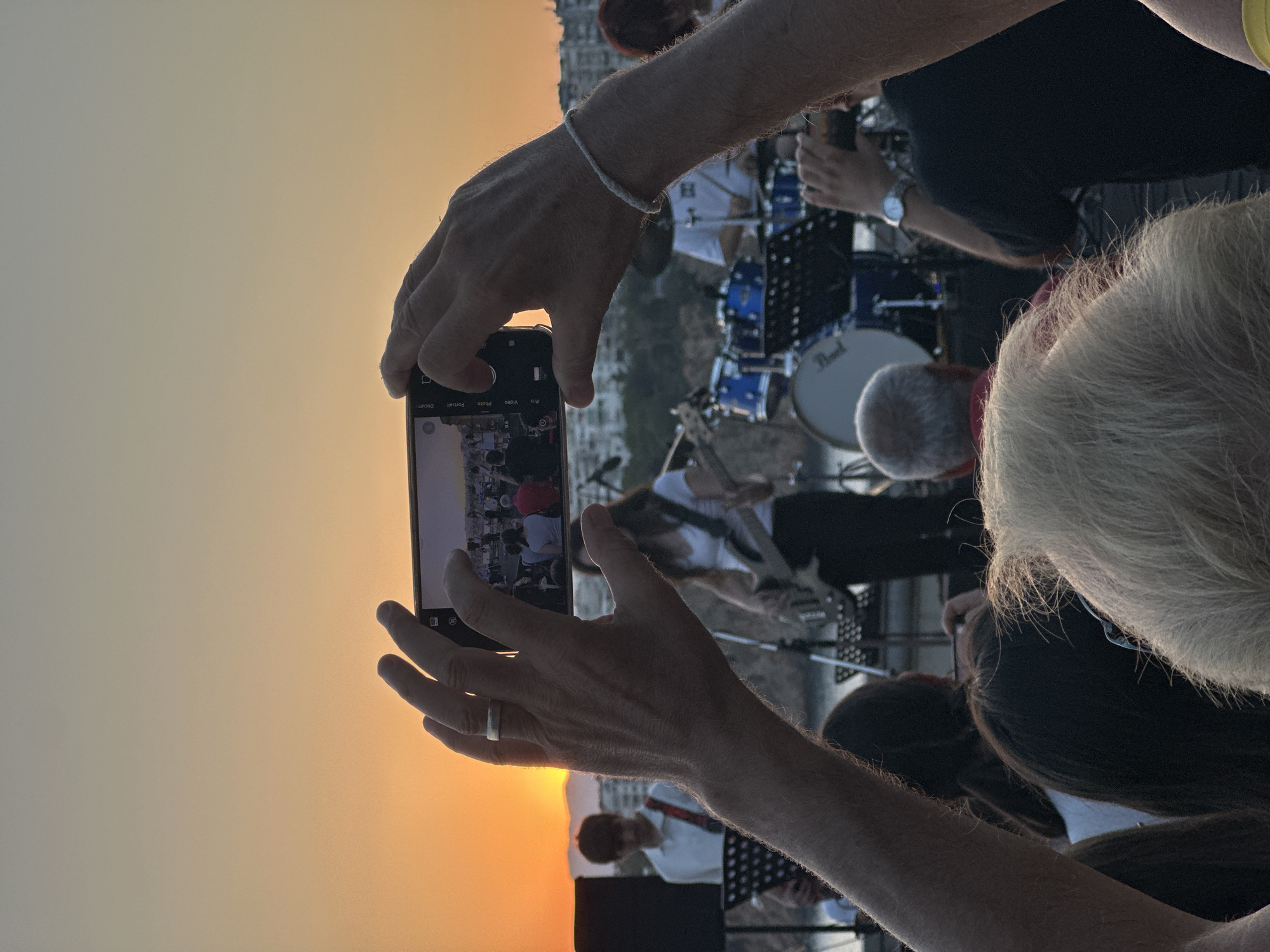 Live band performs outdoor sunset concert in Antalya