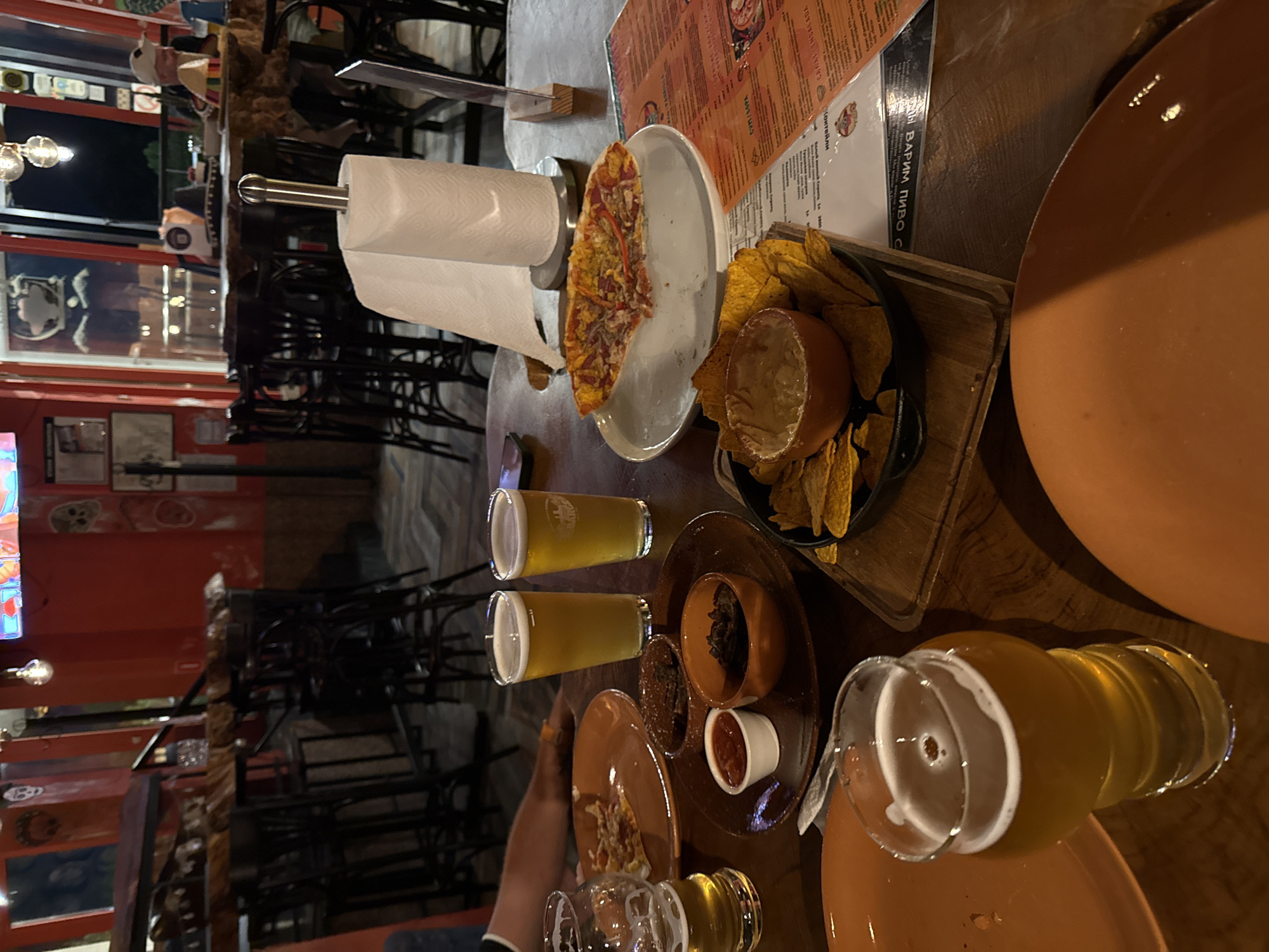 Evening dining captured at Mexican restaurant in Sirius, Russia