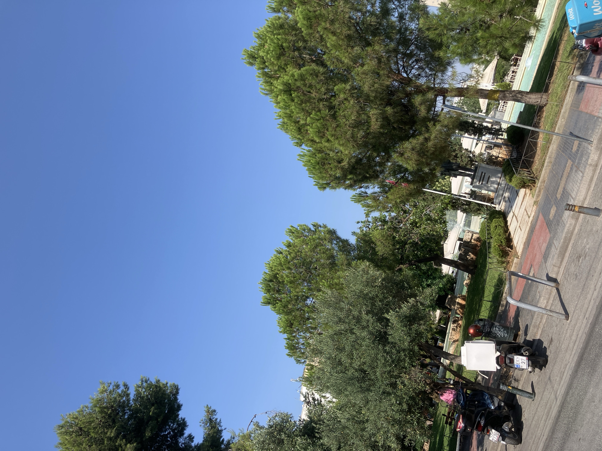 Summer morning in a Nea Smirni public square