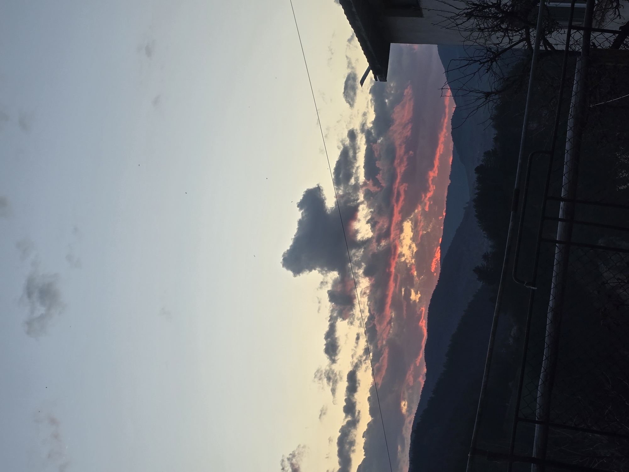 Sunset photographed from elevated position in Giovren, Bulgaria
