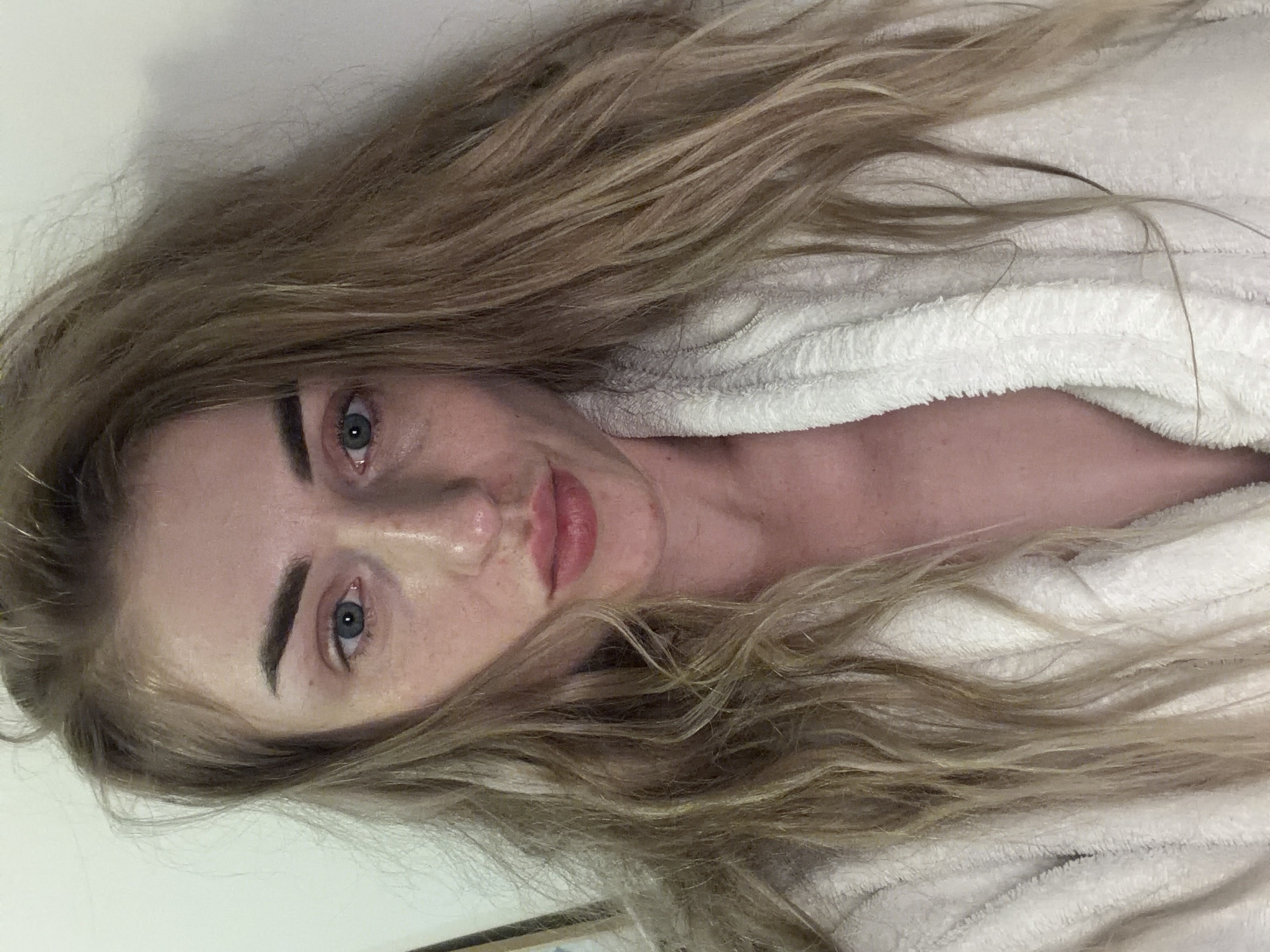 Self-care routine documented through evening bathing and grooming activities