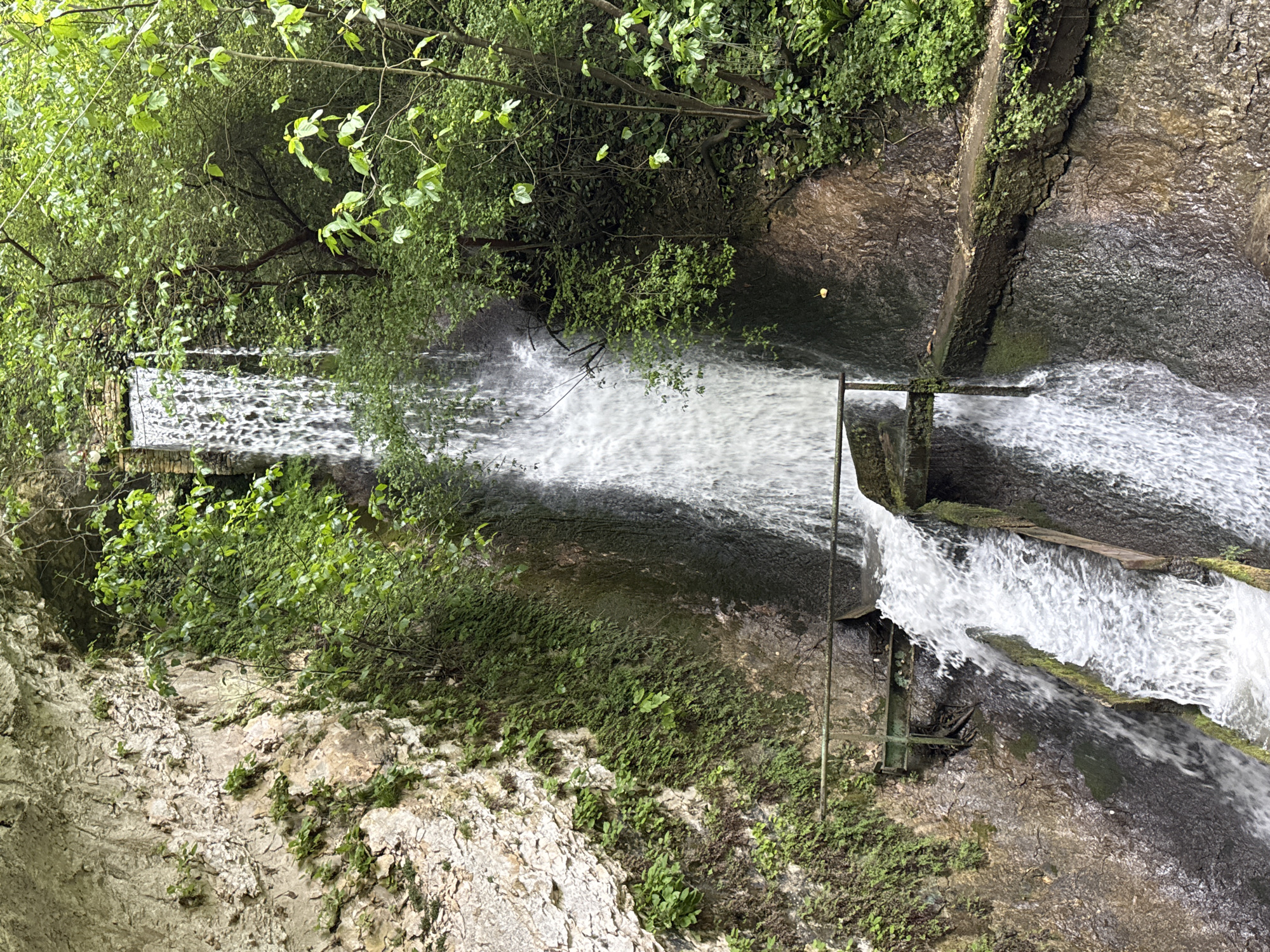 Couple documents waterfall tour in Tsabal, Abkhazia
