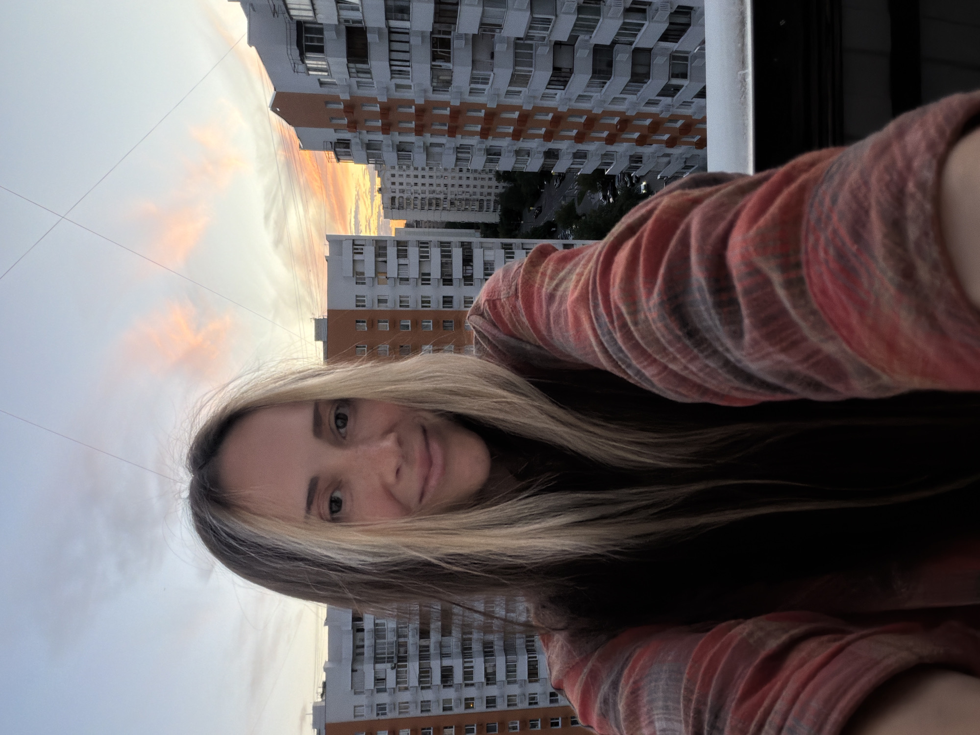 Khimki sunset tracked across rooftops and city skyline