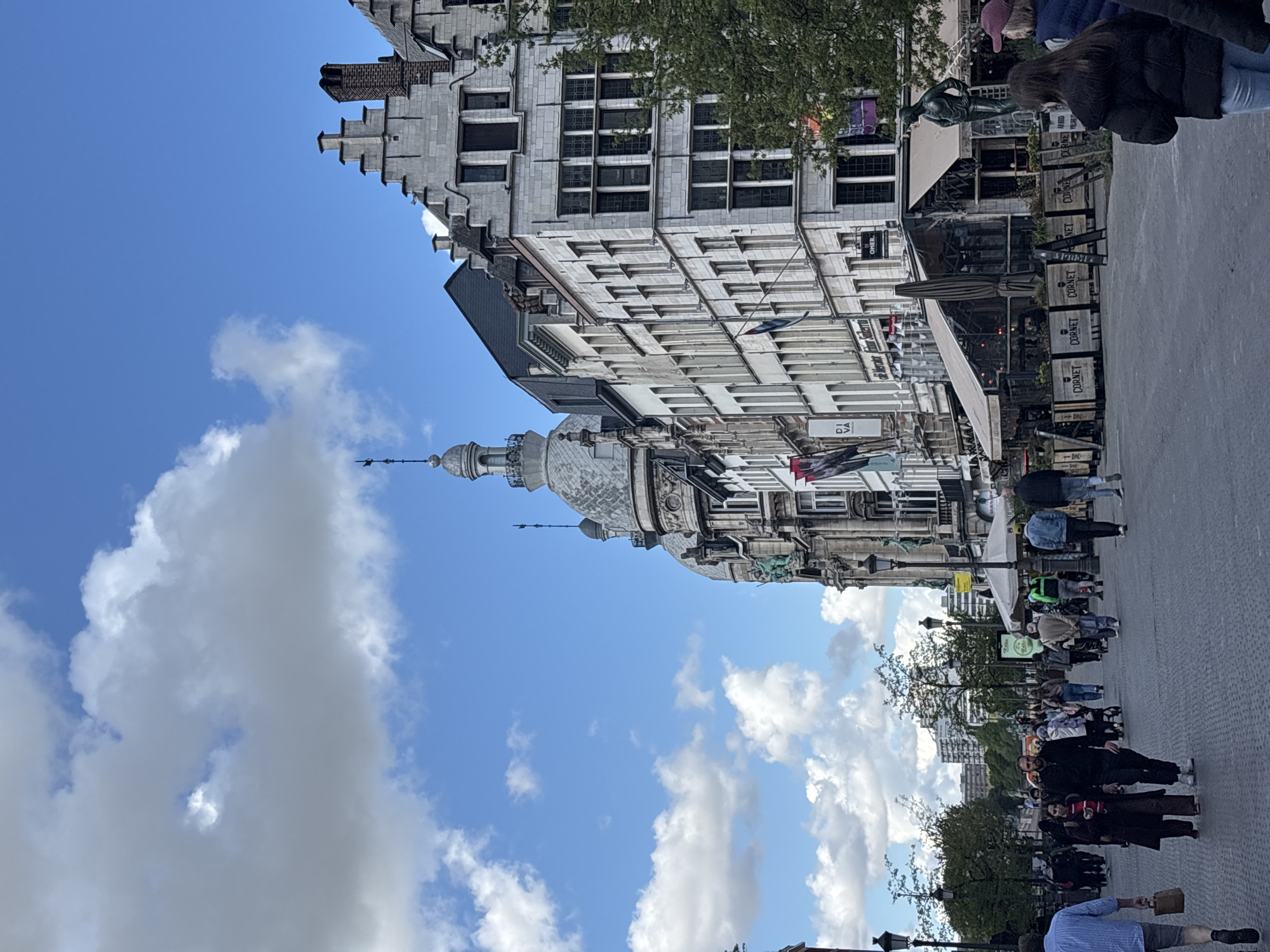 Sideways photo captured of Antwerp's Grote Markt plaza
