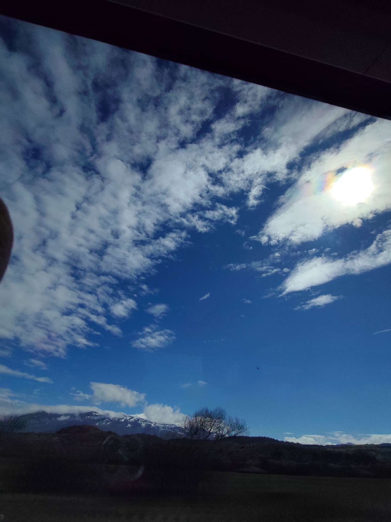 Bright sunny sky with clouds photographed in Blajievo, Bulgaria