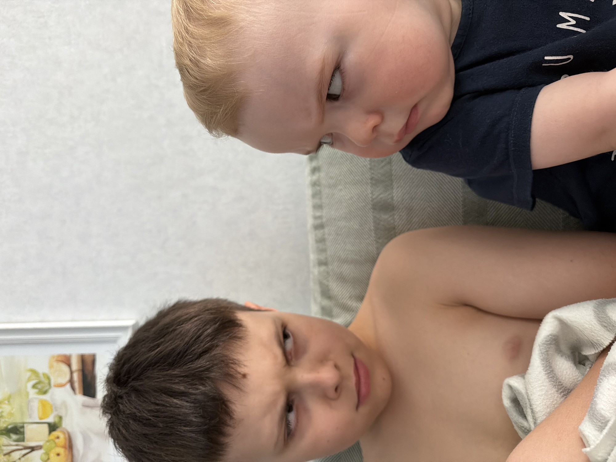 Family moments captured: children and pet dog in Votkinsk home