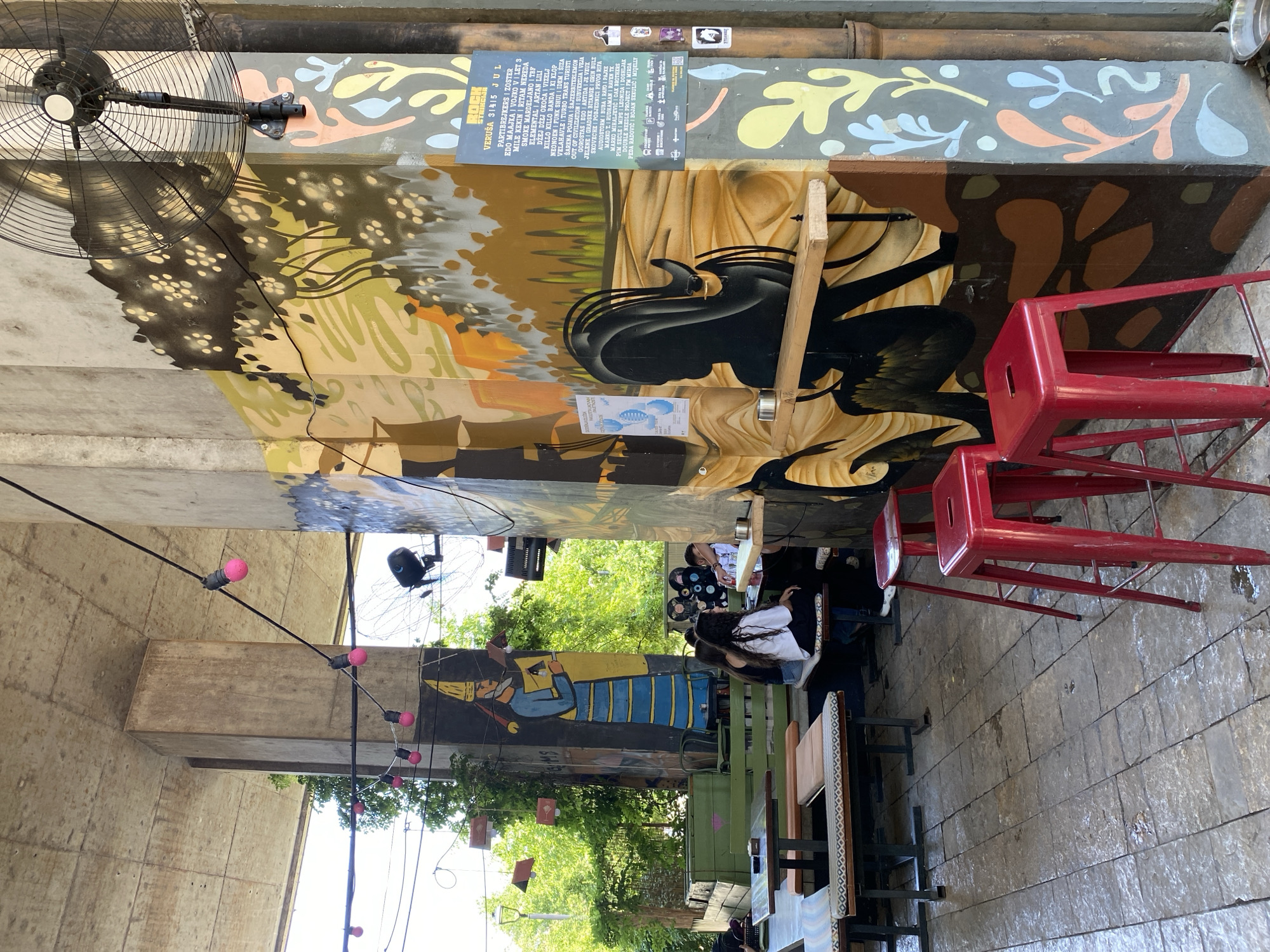 Podgorica underpass spot serving as café, walkway, and hangout