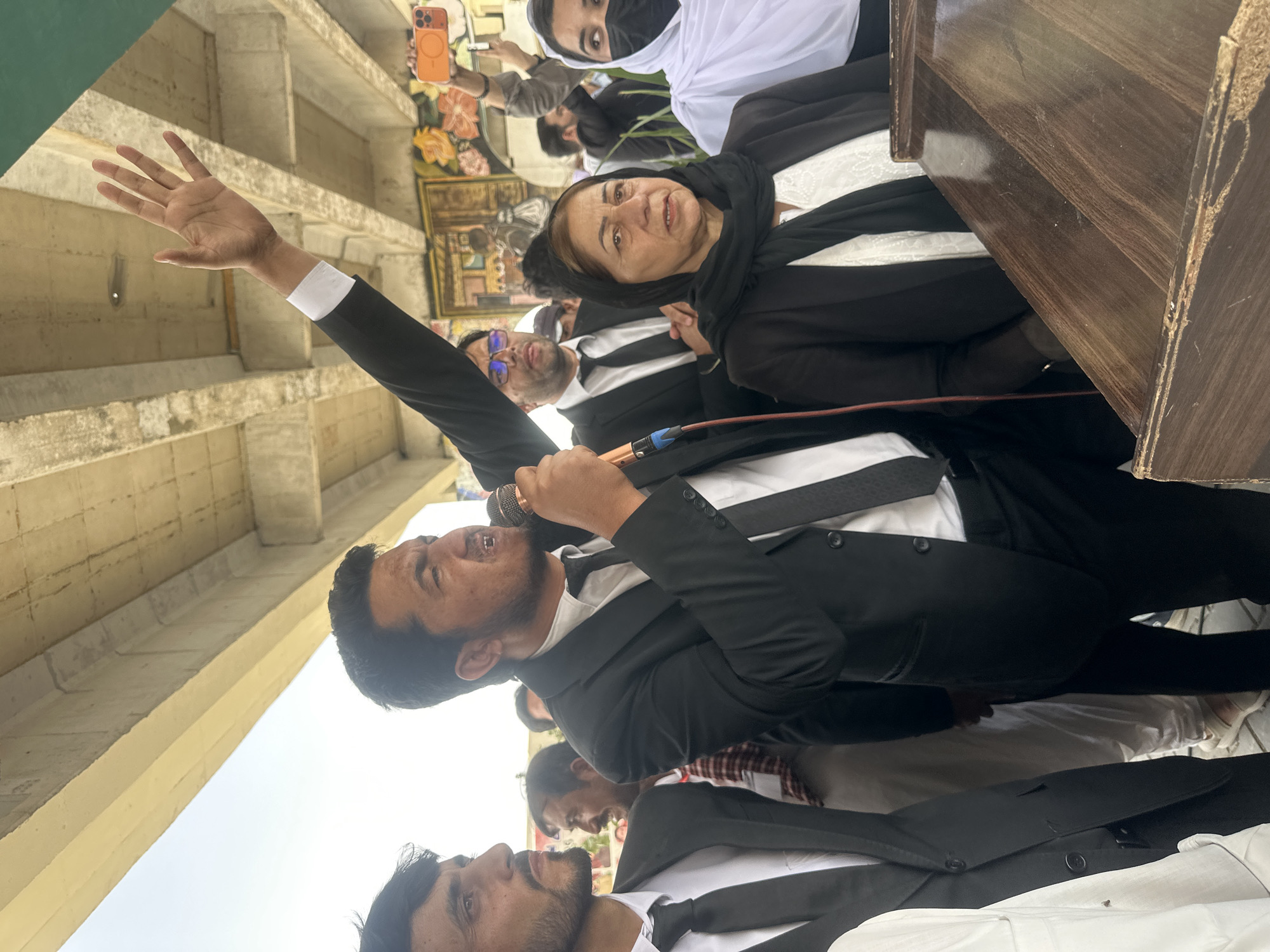 Outdoor public address under overpass in Quetta, Pakistan