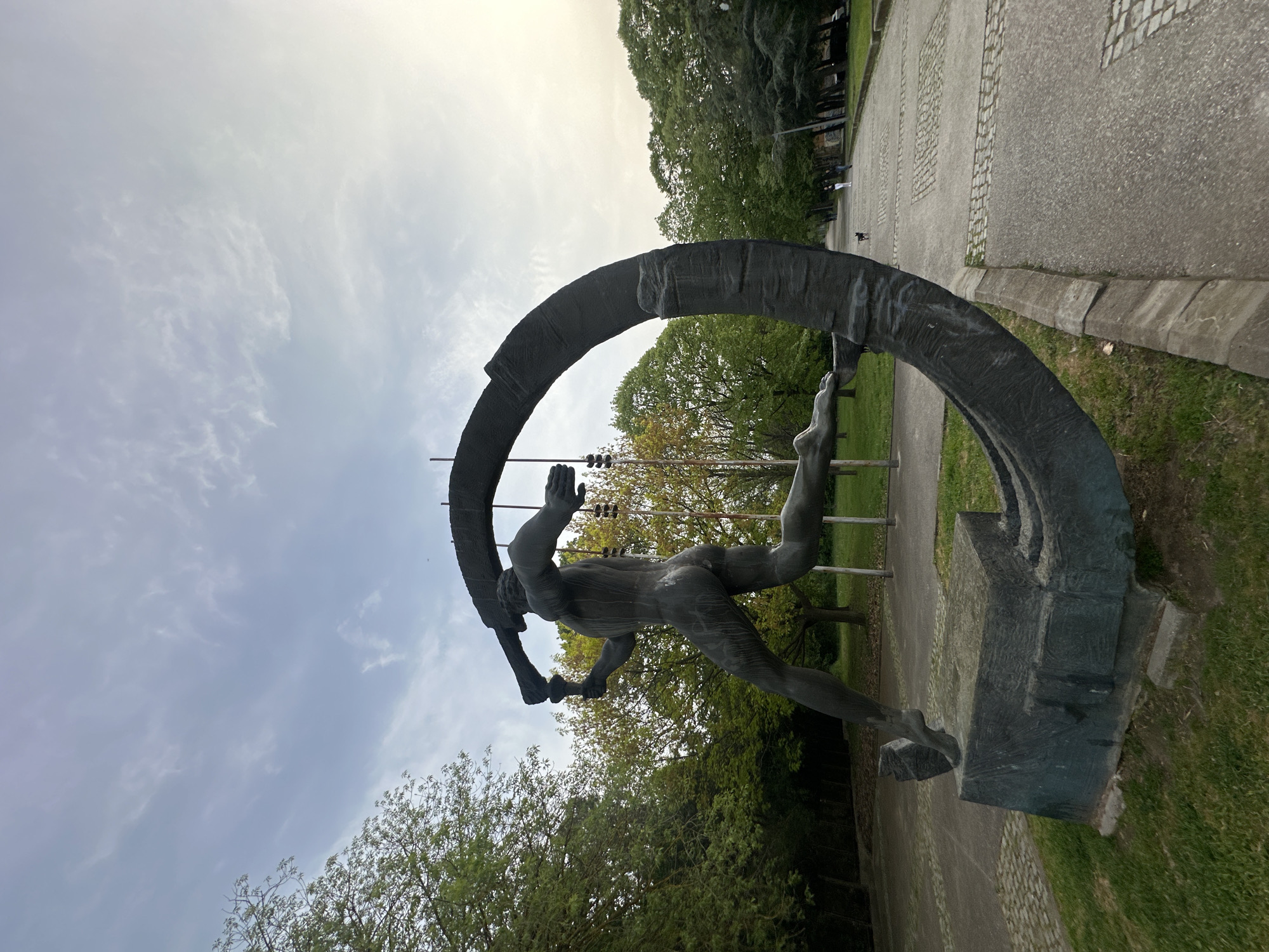 Bronze sculptures documented in Dobrich, Bulgaria park setting