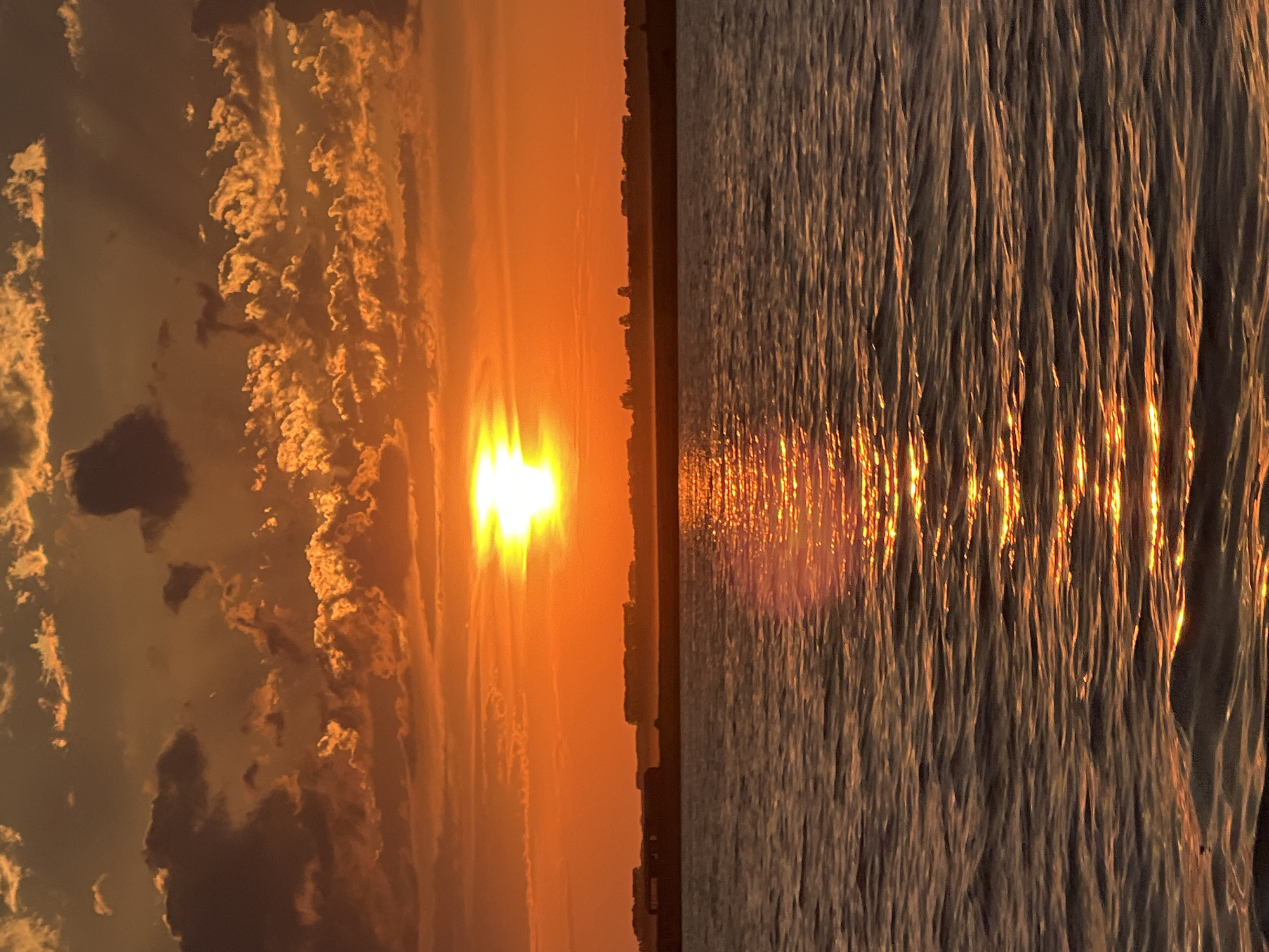 Sunset over the water at Novopichugovo, Russia