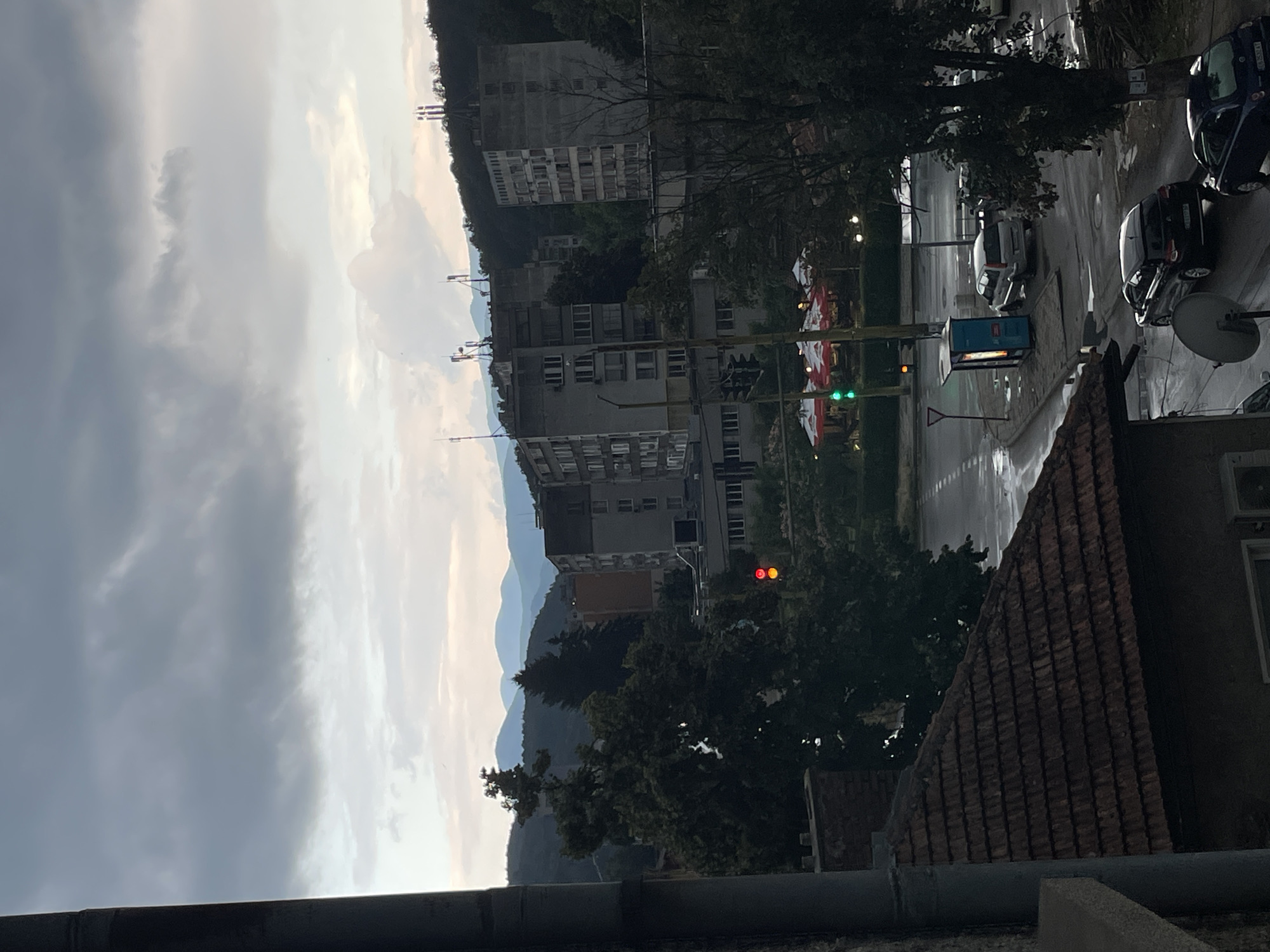 Rainy afternoon across Gabrovo's rooftops and wet streets