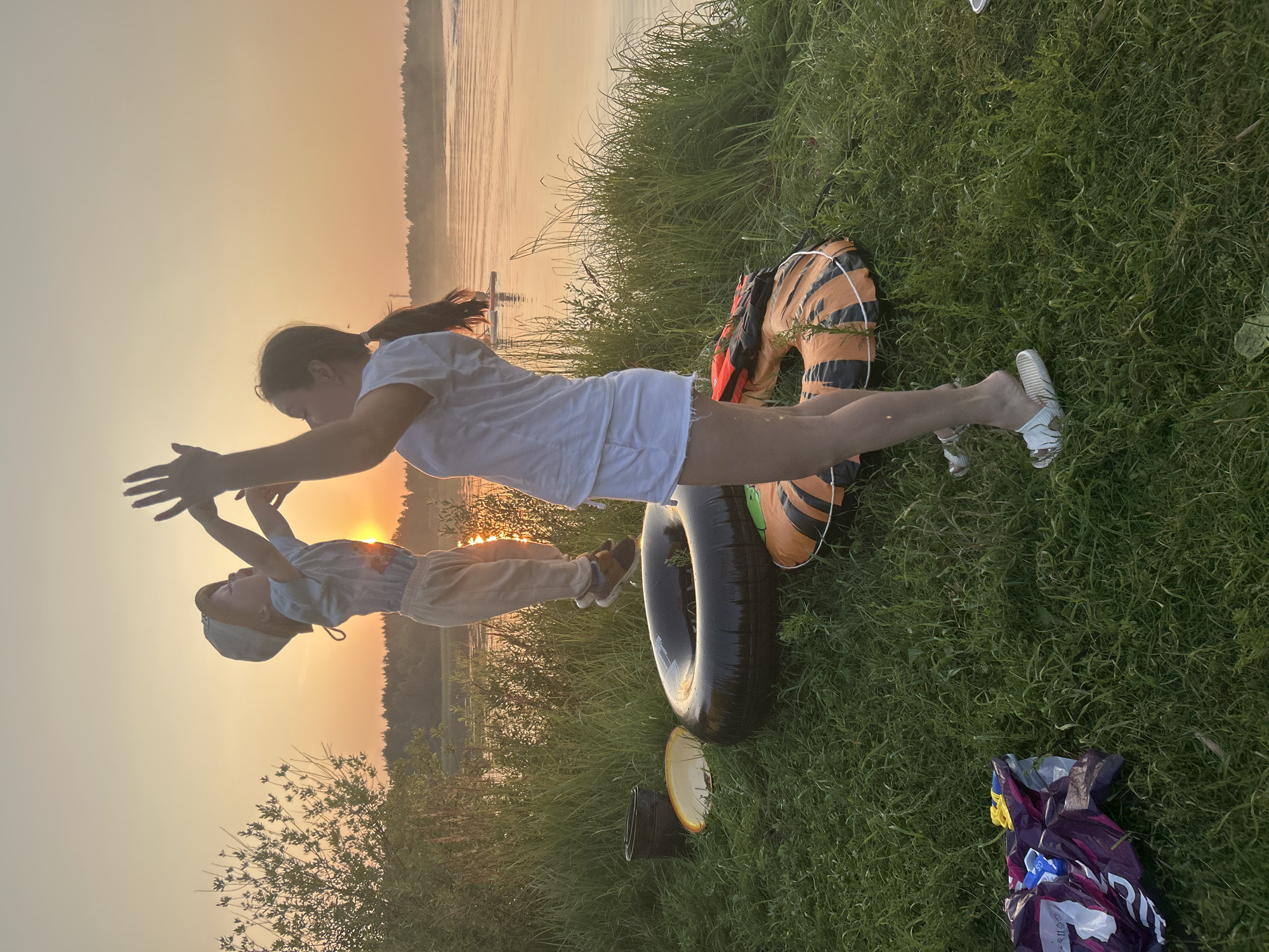 Riverside camping on the Kama: swimming, sunset, and bonfire dancing.