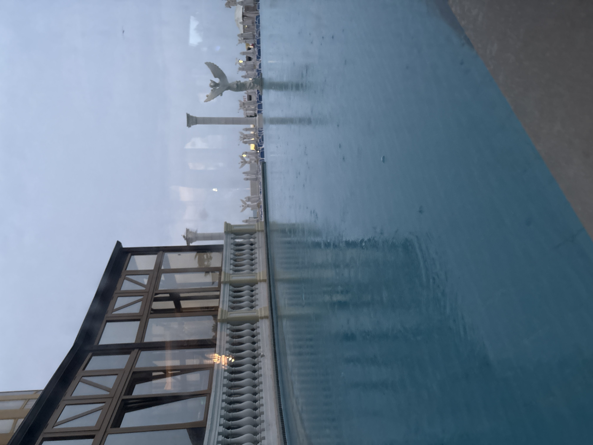 Rainy night at a kitschy resort complex in Nesebar