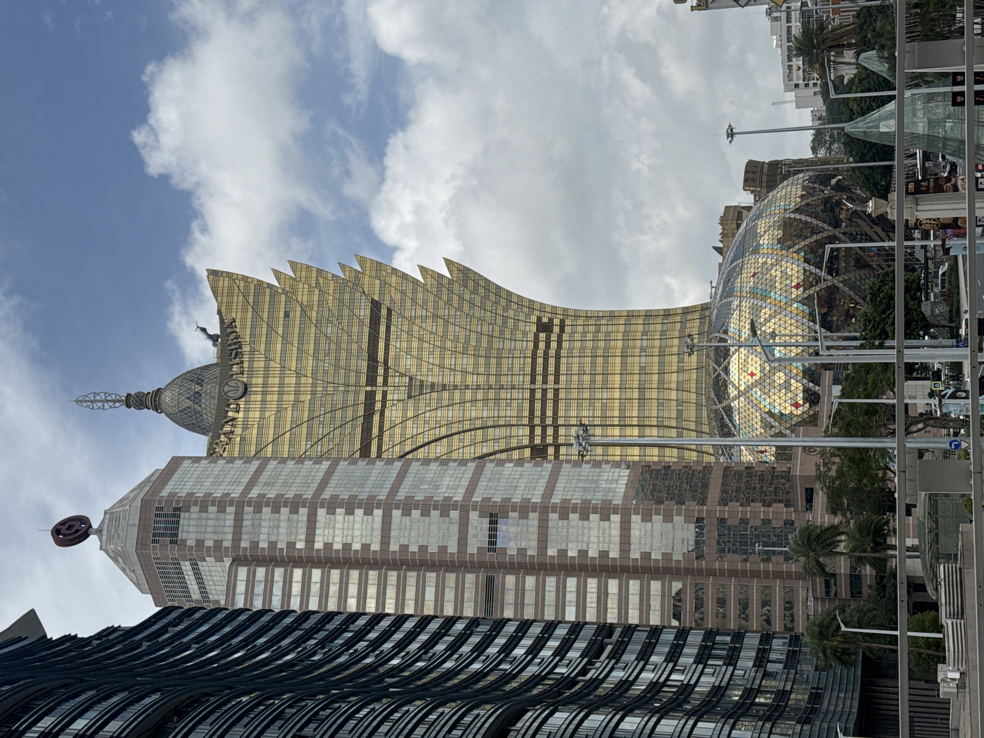 Macau's iconic Lisboa hotels captured in morning skyline observation