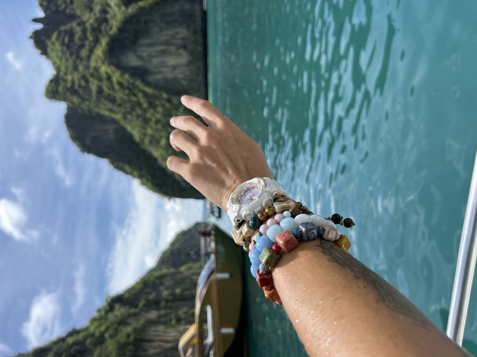 Early morning swimming excursion captured in Ao Nang bay