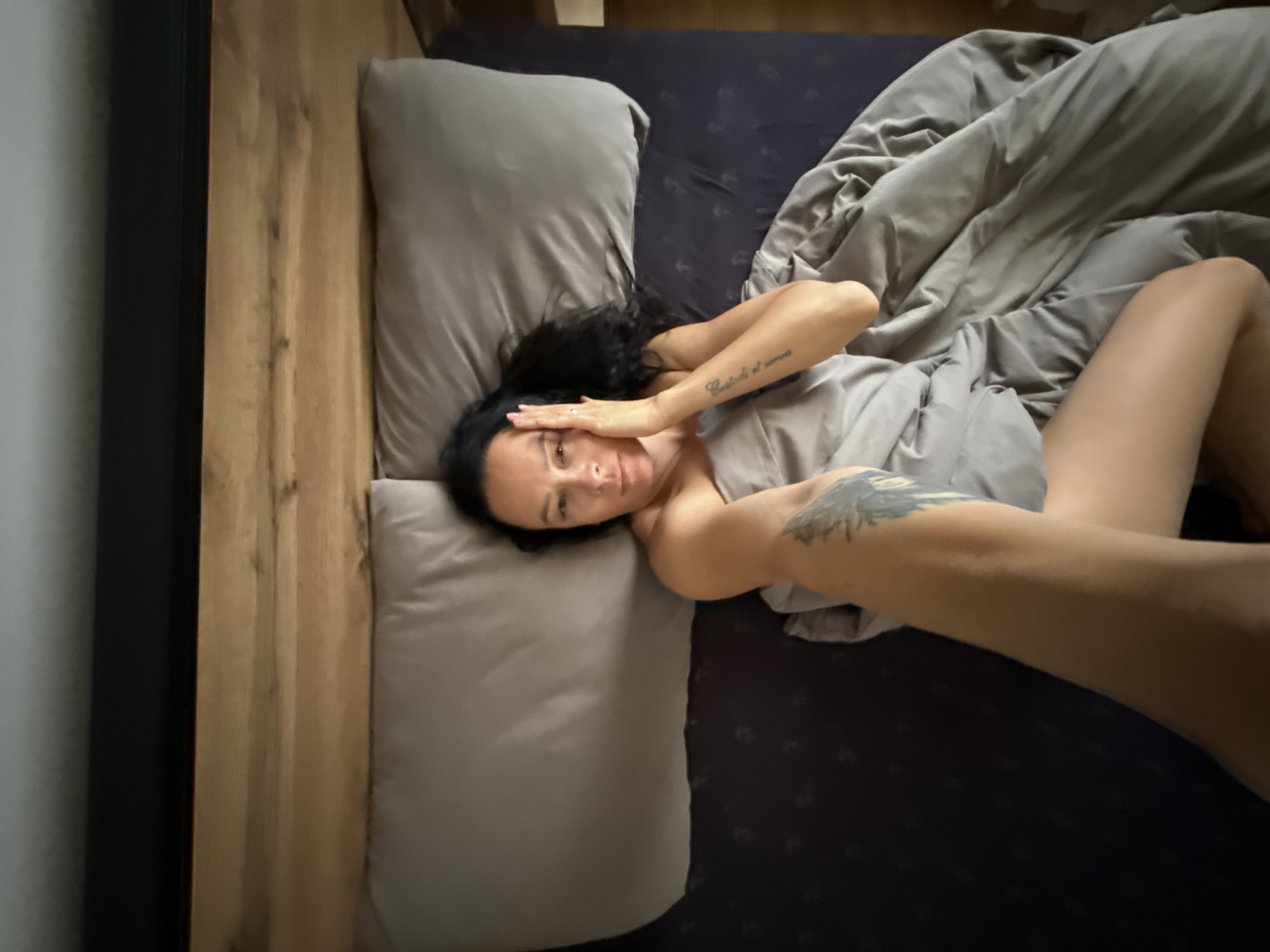 Lazy morning selfie series from bed in Chaikovsky