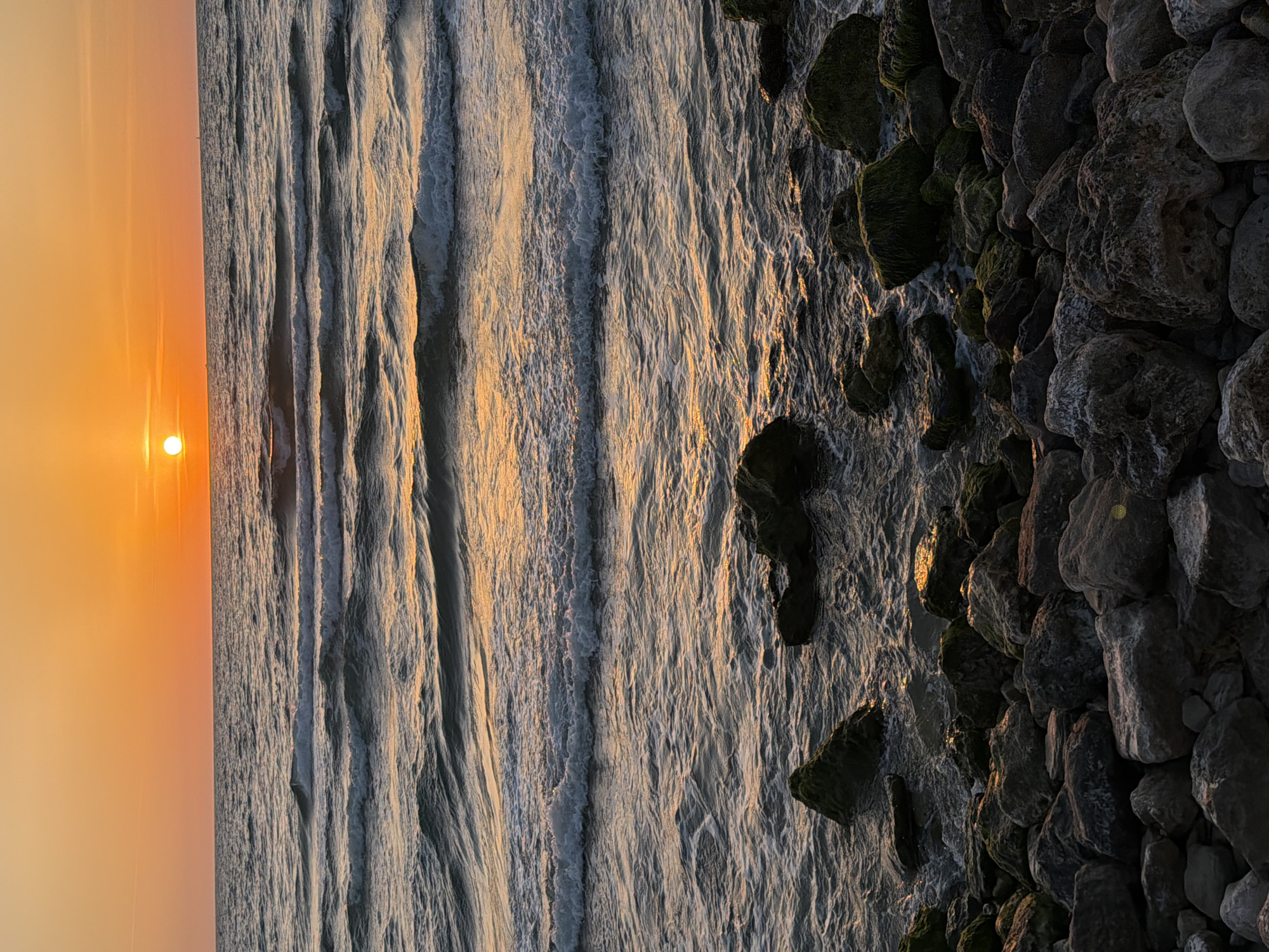Mediterranean sunset observed from Tel Aviv shoreline