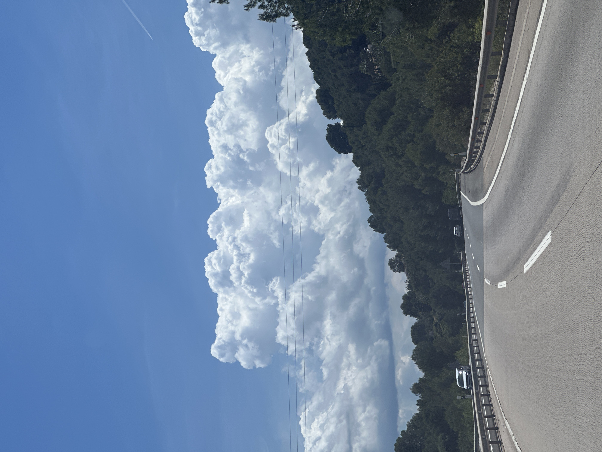 Highway scene documented under blue skies near la Font d'en Carròs