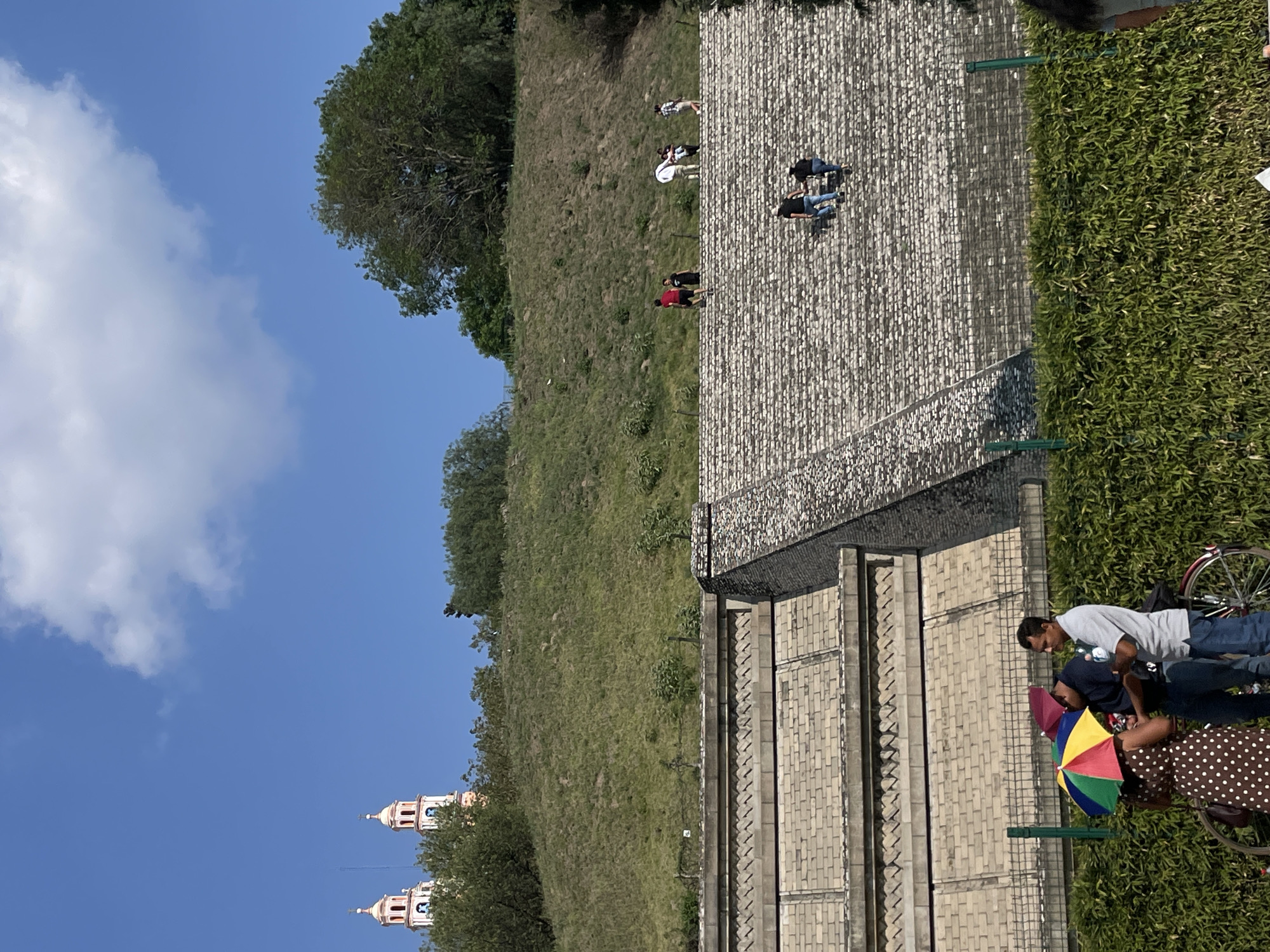 Cholula pyramid, market, and hillside church documented in Mexico