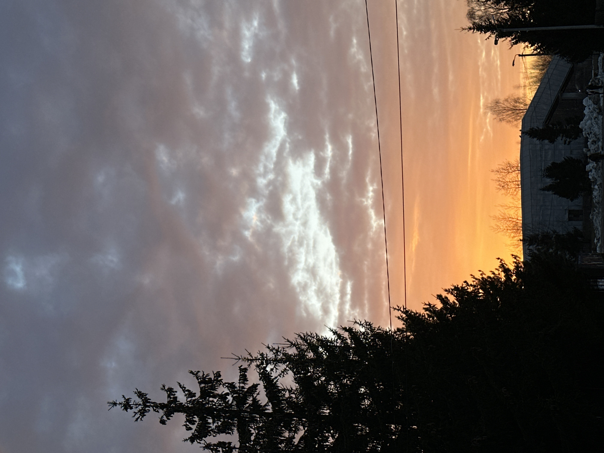 Sunset observed with colorful clouds in Iksha, Russia