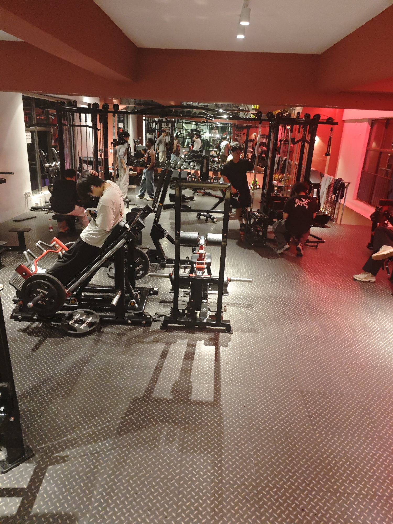 Gym workout and cats on deck captured in Chongqing