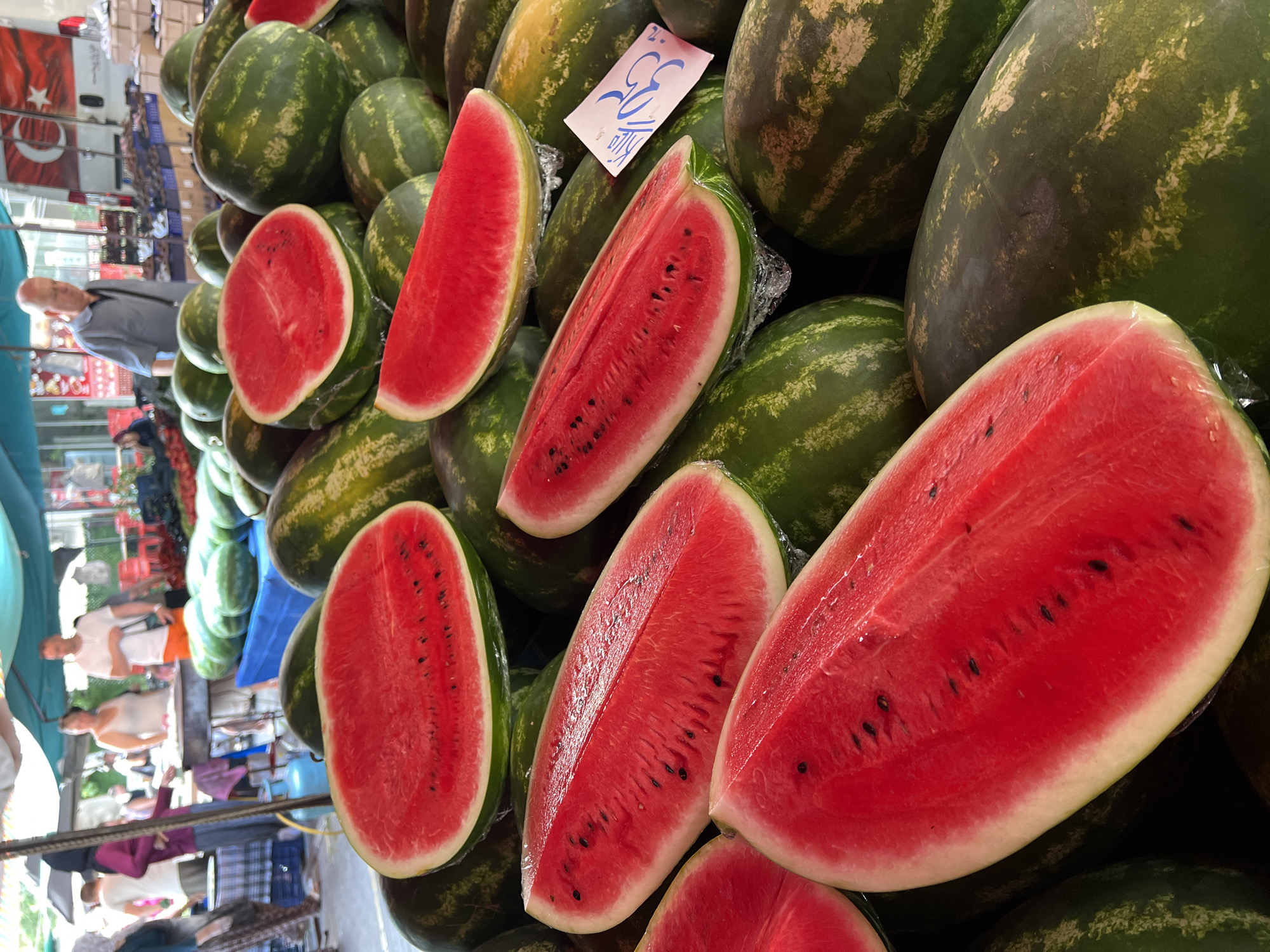 Alanya morning market: fresh fruit, honeycomb, and Turkish sweets