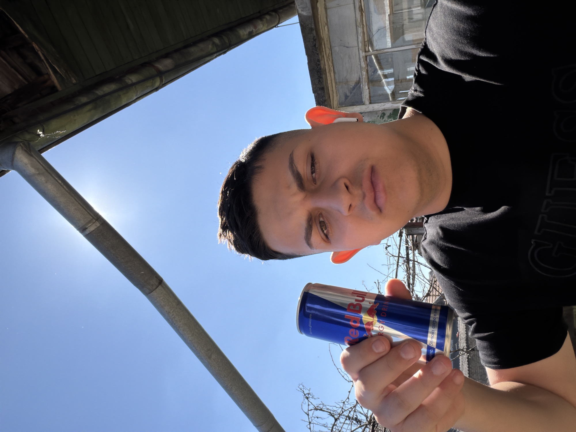 Man photographed with Red Bull drink in Dolni Dabnik
