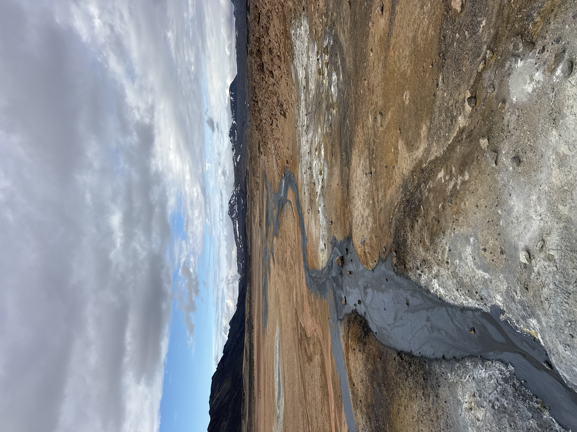 Visitor documents active geothermal features at Iceland's Hverir area