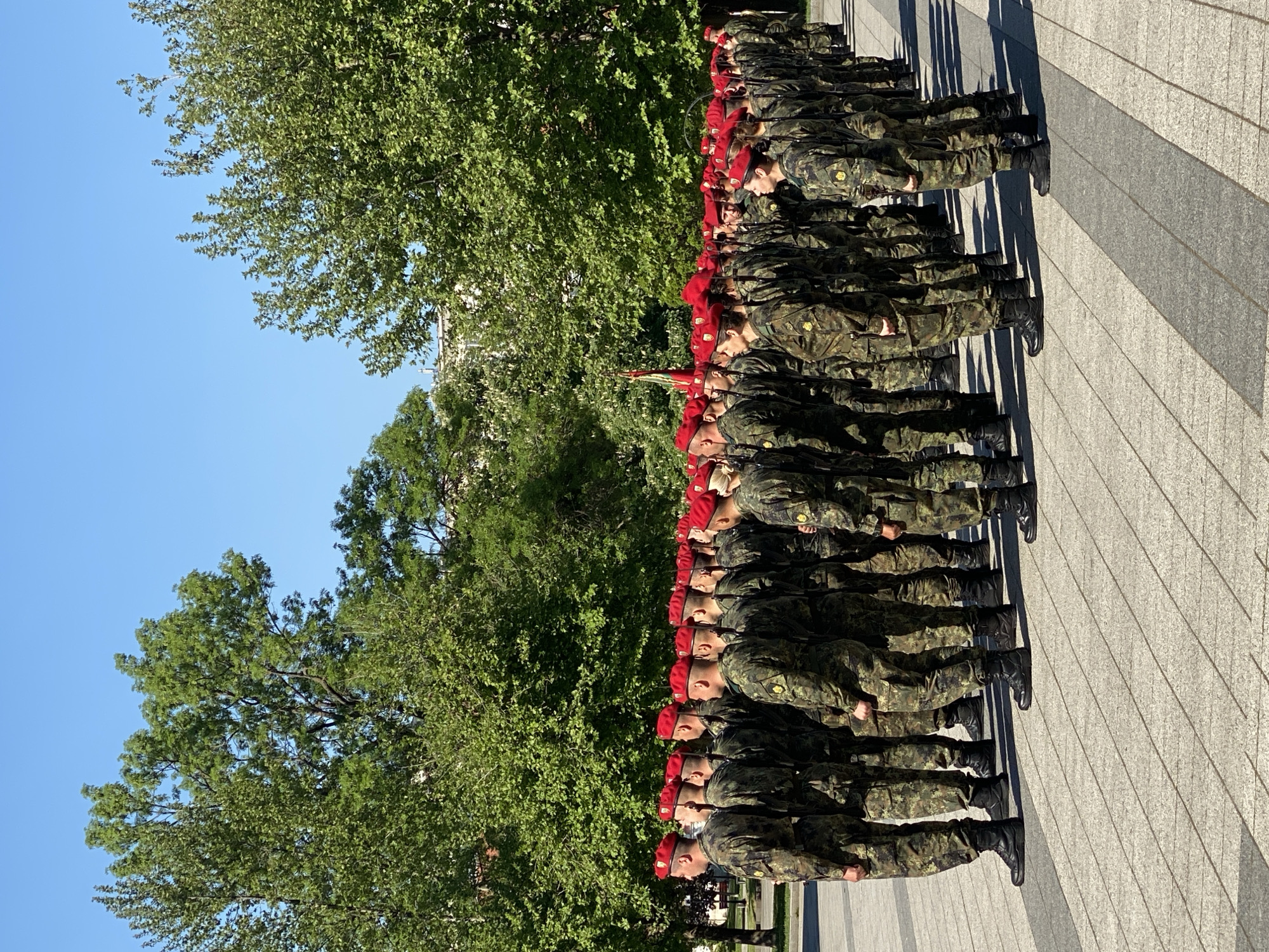 Military formation observed at Pleven memorial site