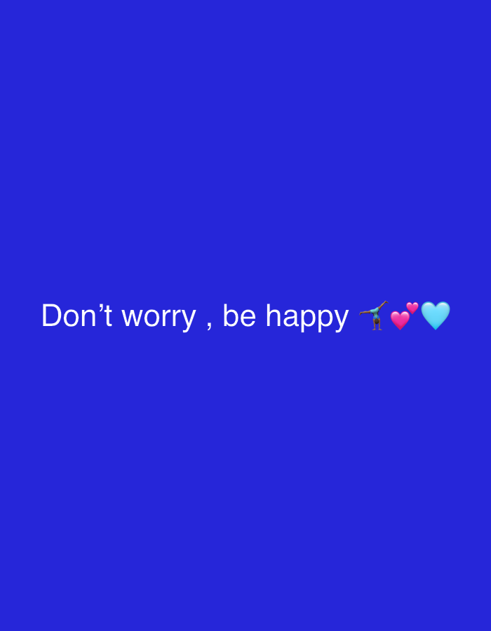 Motivational message captured on blue background display
