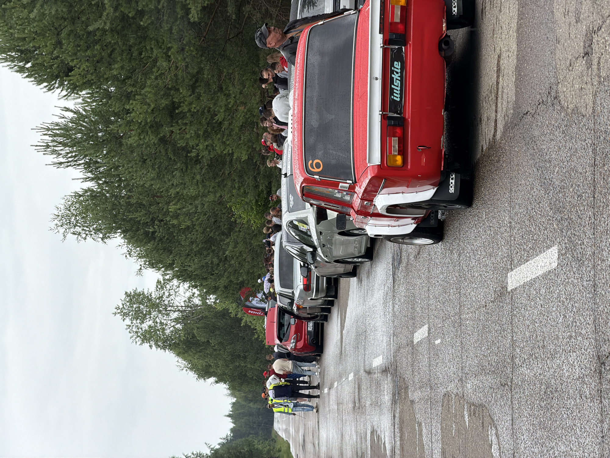 Wet-road drag racing event in Chaikovsky, Russia