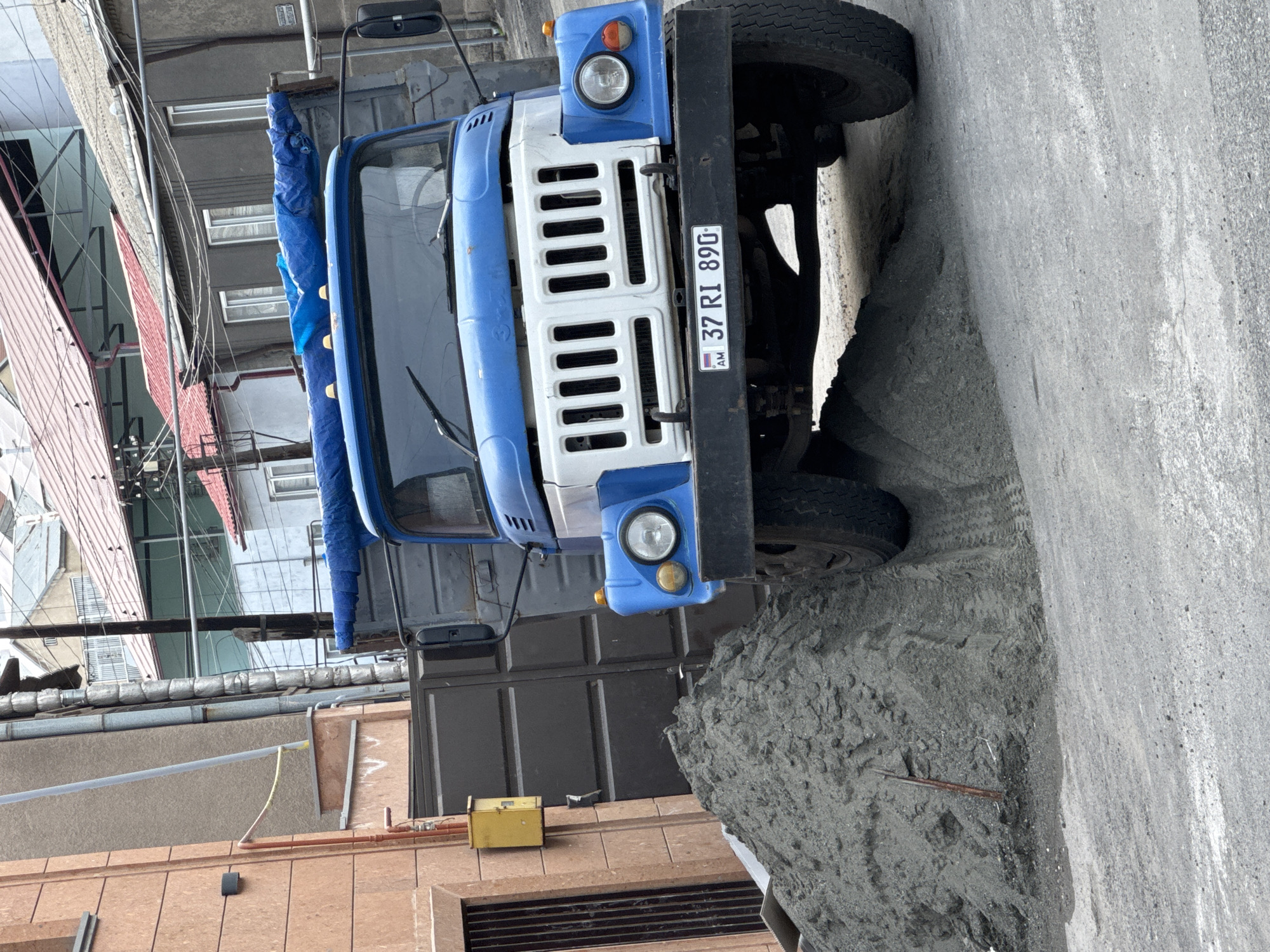 Witness documents truck, interior spaces in Yerevan