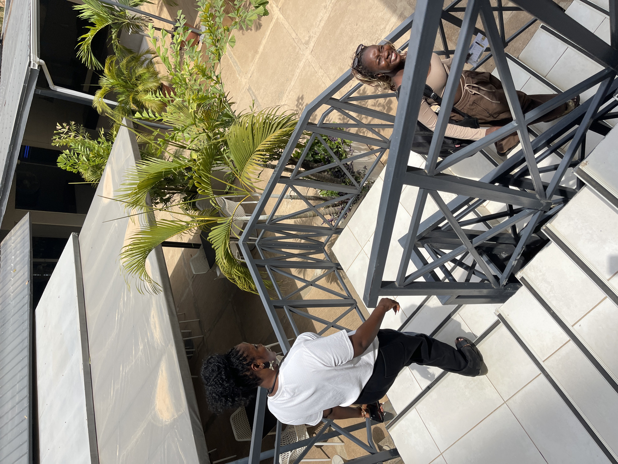 Casual portraits captured in modern Abuja building complex