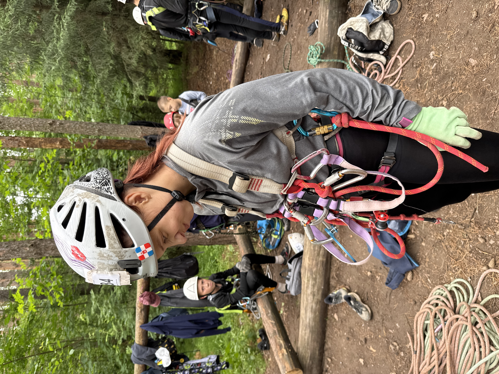 Ropes course session in a Chaikovsky forest adventure park
