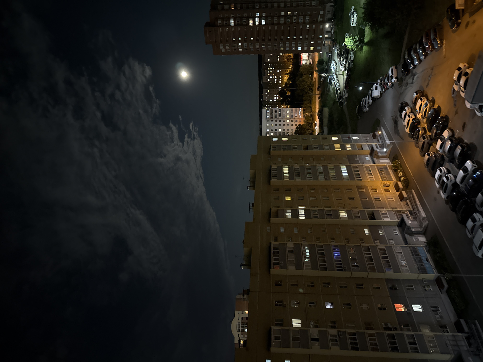 Nighttime aerial look at a Penza residential neighborhood